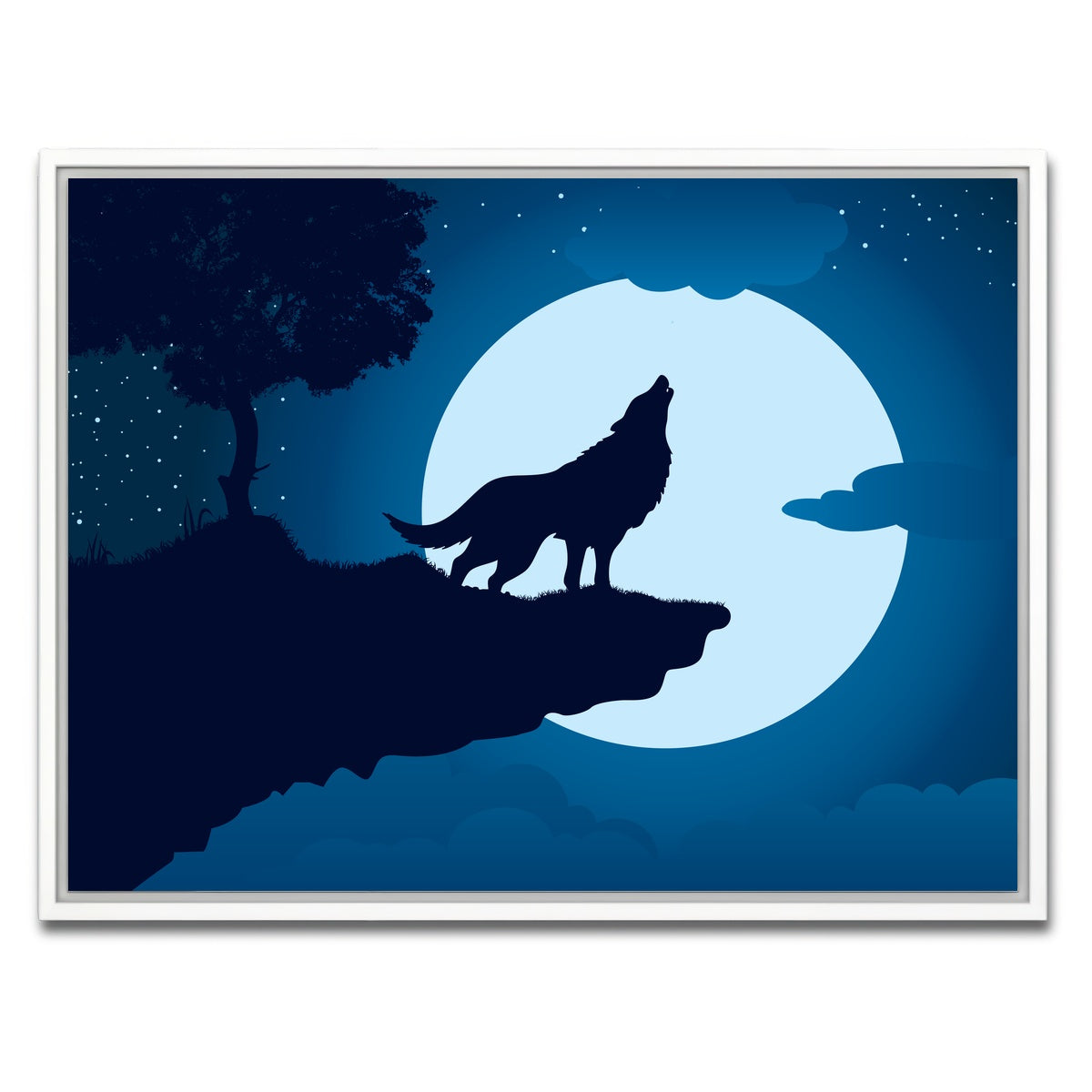 AUTO-MOCKUP WHITE | Howling at the Moon | 1 Piece | White Framed Canvas | group=4x3