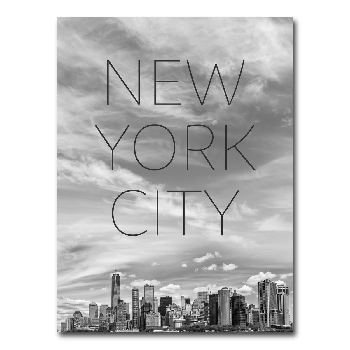 AUTO-MOCKUP WHITE | Hudson River Text & Skyline | 1 Piece | Gallery Wrap Canvas | group=3x4