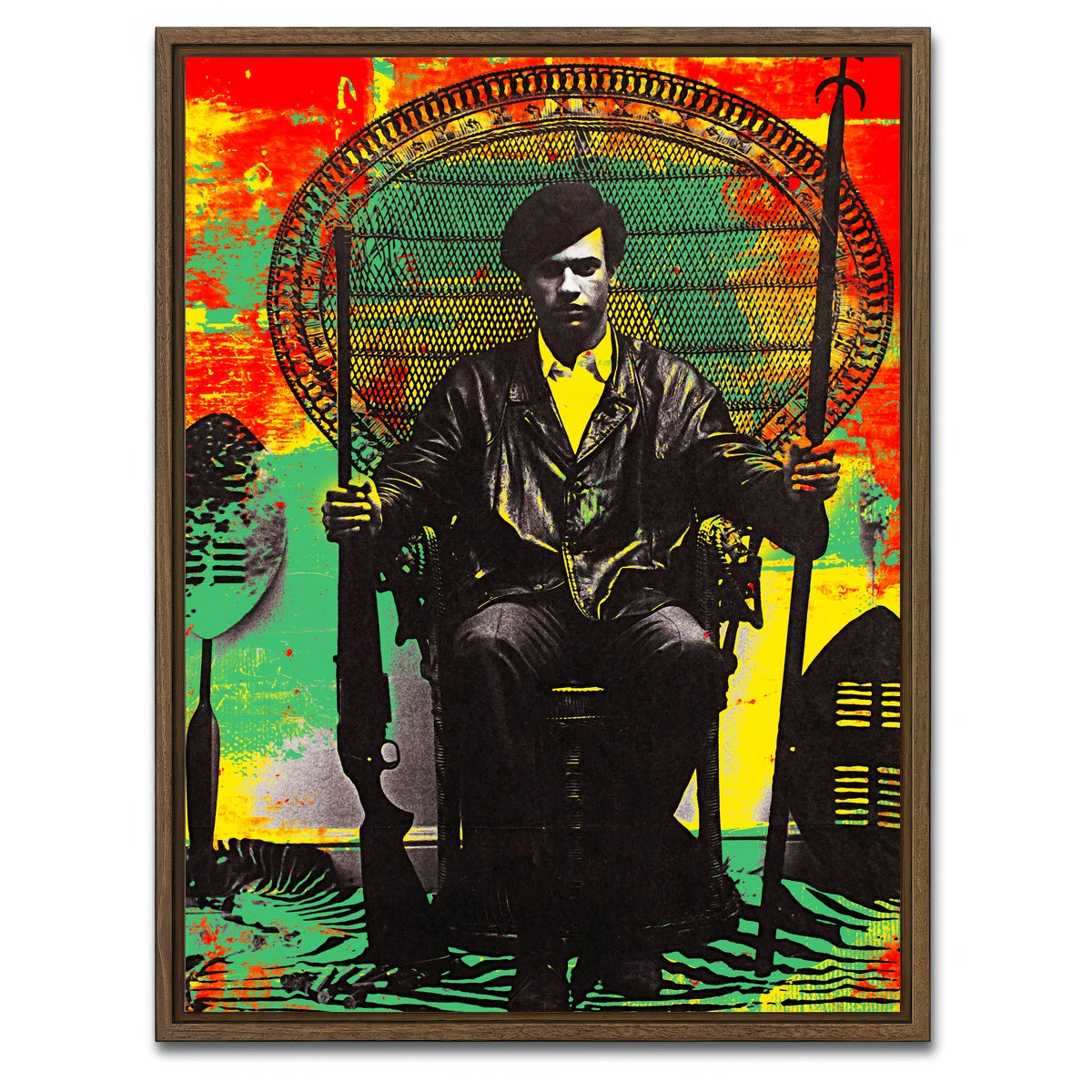 AUTO-MOCKUP WHITE | Huey P Newton | 1 Piece | Walnut Framed Canvas | group=3x4
