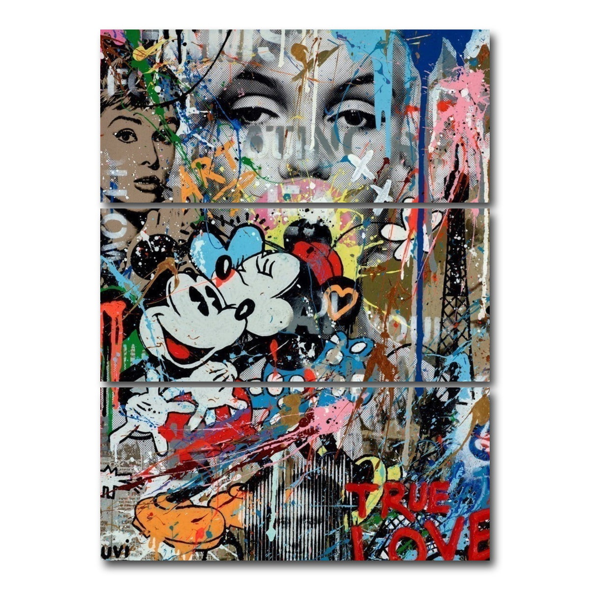 AUTO-MOCKUP WHITE | Hugs From Minnie | 3 Piece | Gallery Wrap Canvas | group=8x18_stacked