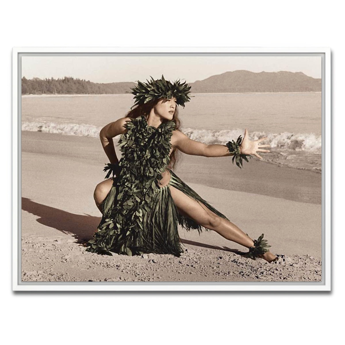AUTO-MOCKUP WHITE | Hula Dancer | 1 Piece | White Framed Canvas | group=4x3
