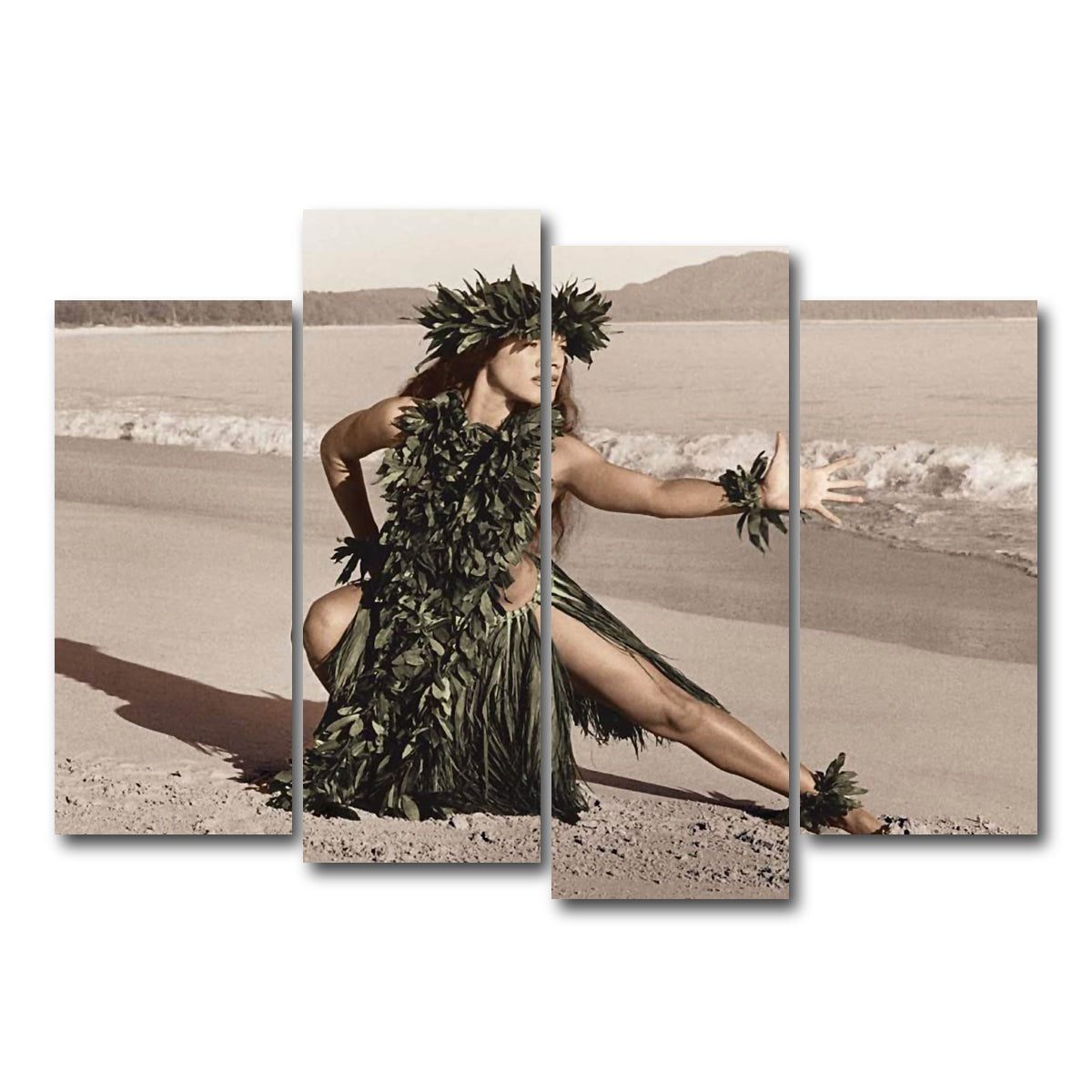 AUTO-MOCKUP WHITE | Hula Dancer | 4 Piece | Gallery Wrap Canvas | group=4_normal
