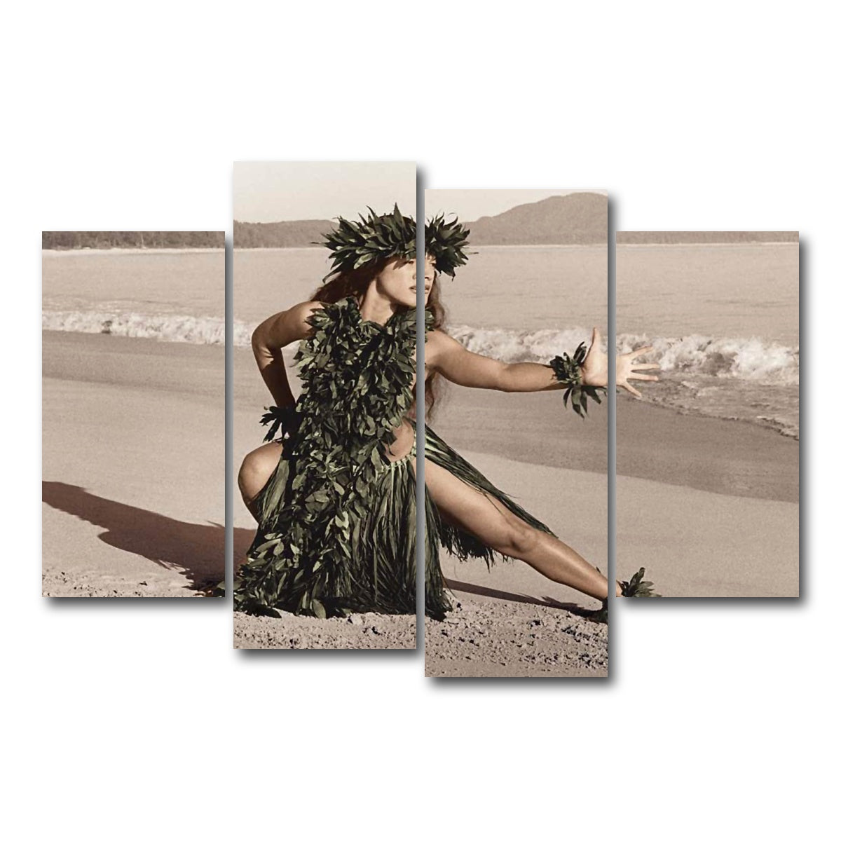 AUTO-MOCKUP WHITE | Hula Dancer | 4 Piece | Gallery Wrap Canvas | group=4_short