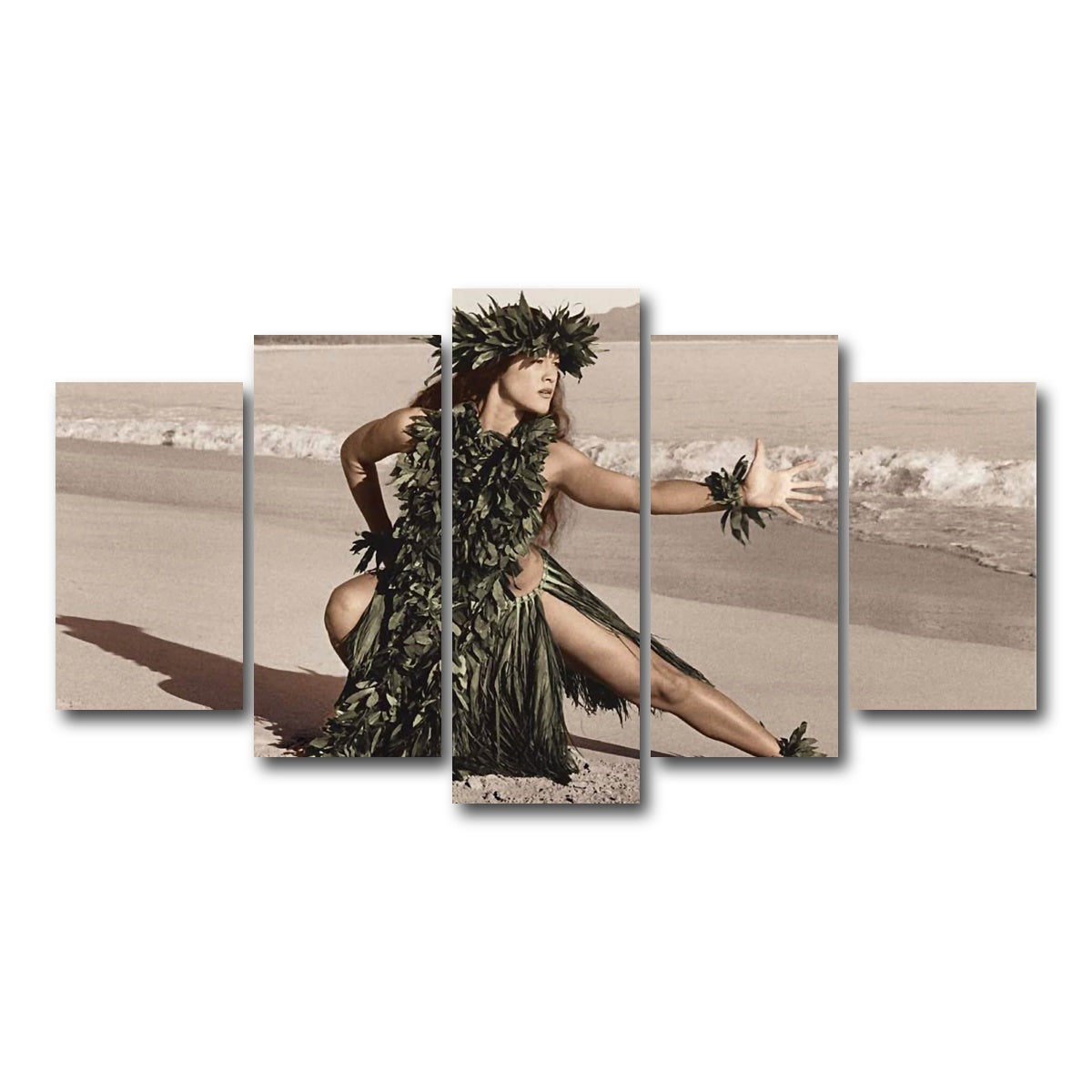 AUTO-MOCKUP WHITE | Hula Dancer | 5 Piece | Gallery Wrap Canvas | group=5_normal