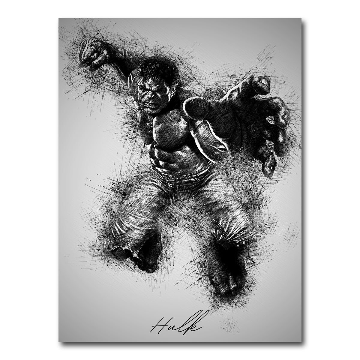 AUTO-MOCKUP WHITE | Hulk Grayscale | 1 Piece | Gallery Wrap Canvas | group=3x4