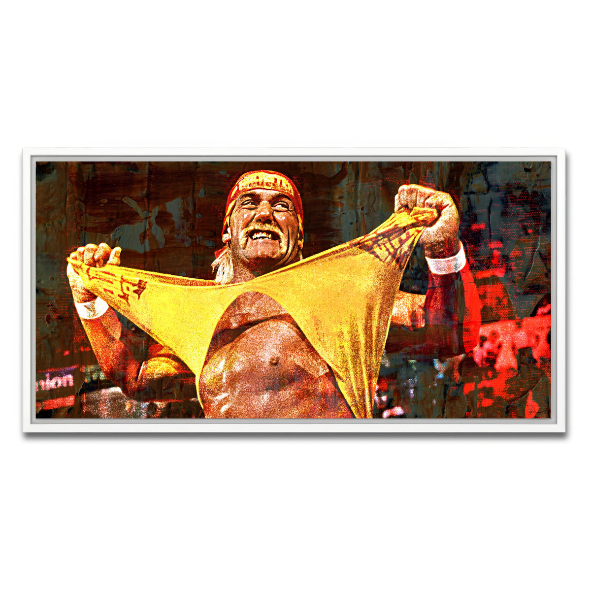 AUTO-MOCKUP WHITE | Hulk Hogan | 1 Piece | White Framed Canvas | group=2x1