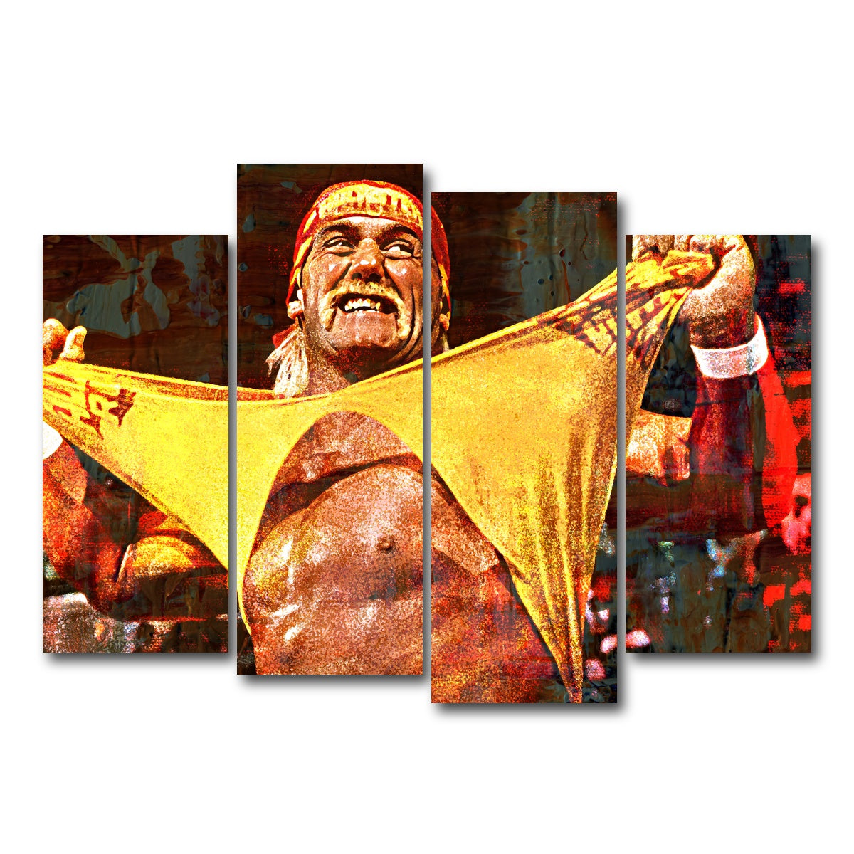 AUTO-MOCKUP WHITE | Hulk Hogan | 4 Piece | Gallery Wrap Canvas | group=4_normal