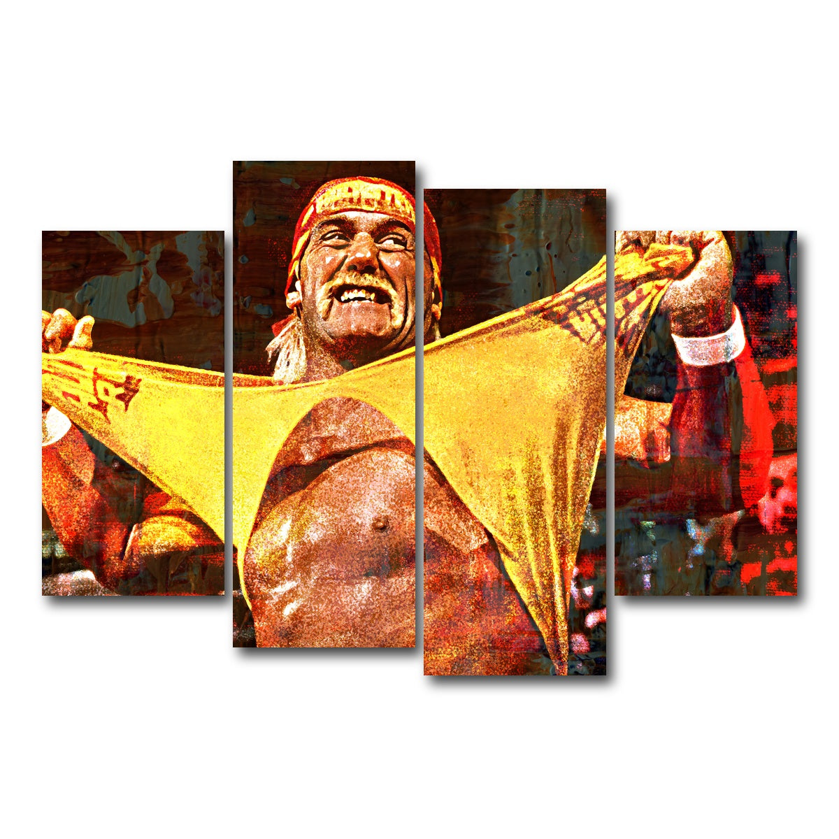 AUTO-MOCKUP WHITE | Hulk Hogan | 4 Piece | Gallery Wrap Canvas | group=4_short