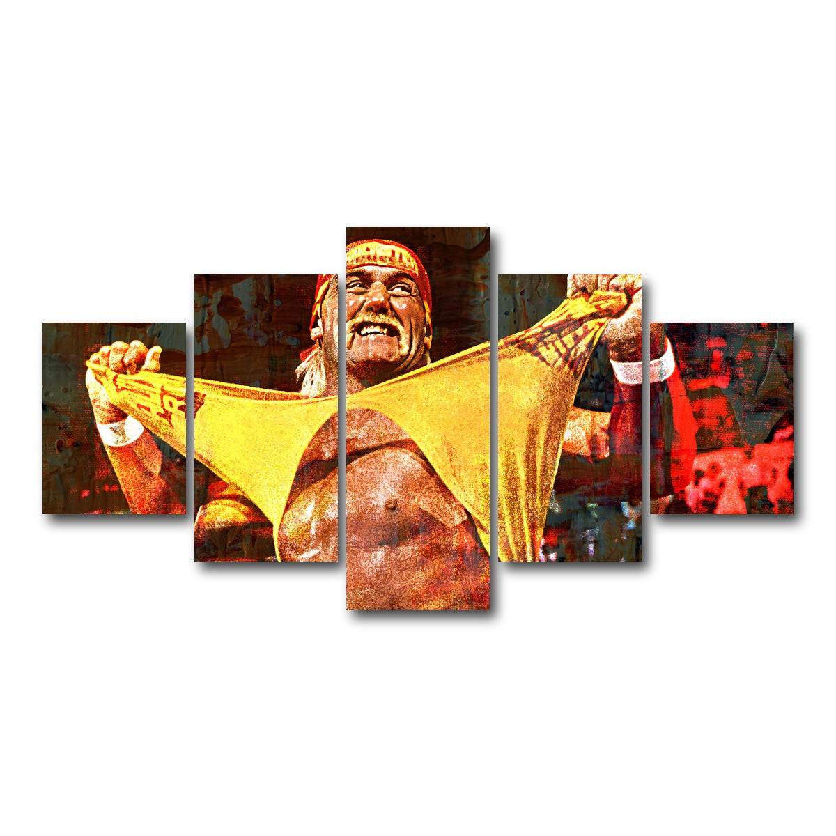 AUTO-MOCKUP WHITE | Hulk Hogan | 5 Piece | Gallery Wrap Canvas | group=5_short