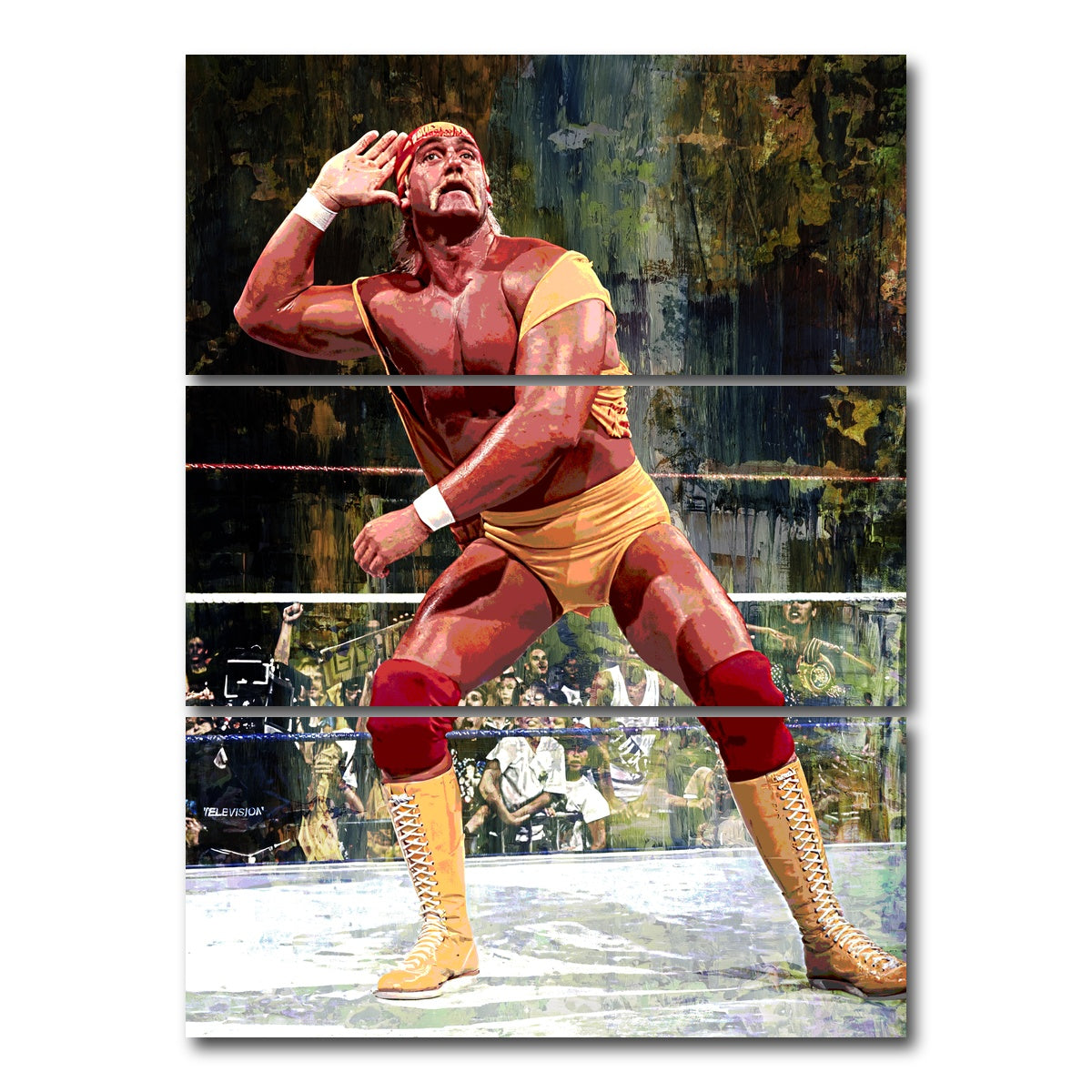 AUTO-MOCKUP WHITE | Hulkamania | 3 Piece | Gallery Wrap Canvas | group=8x18_stacked
