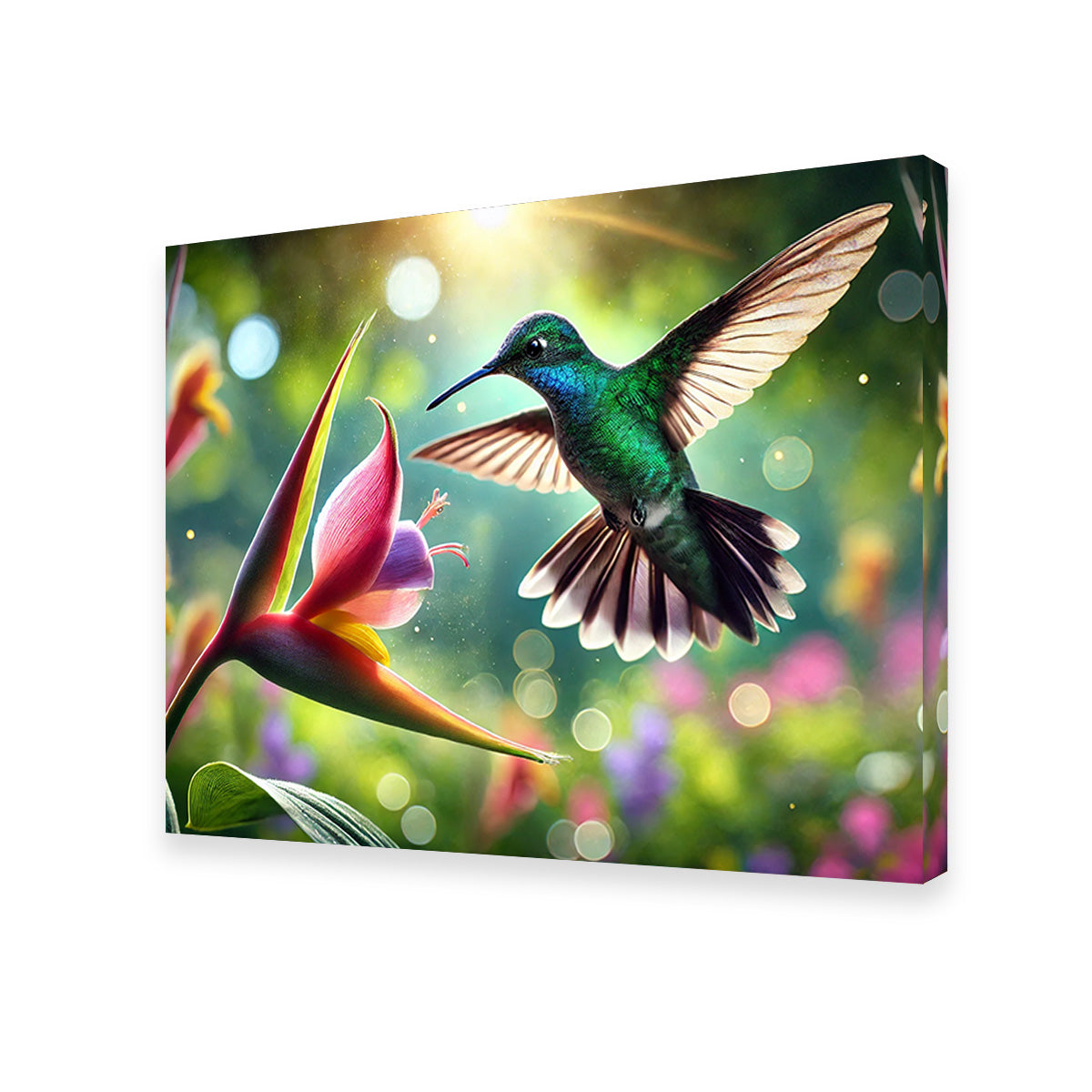 Hummingbird & Flower Wall Art