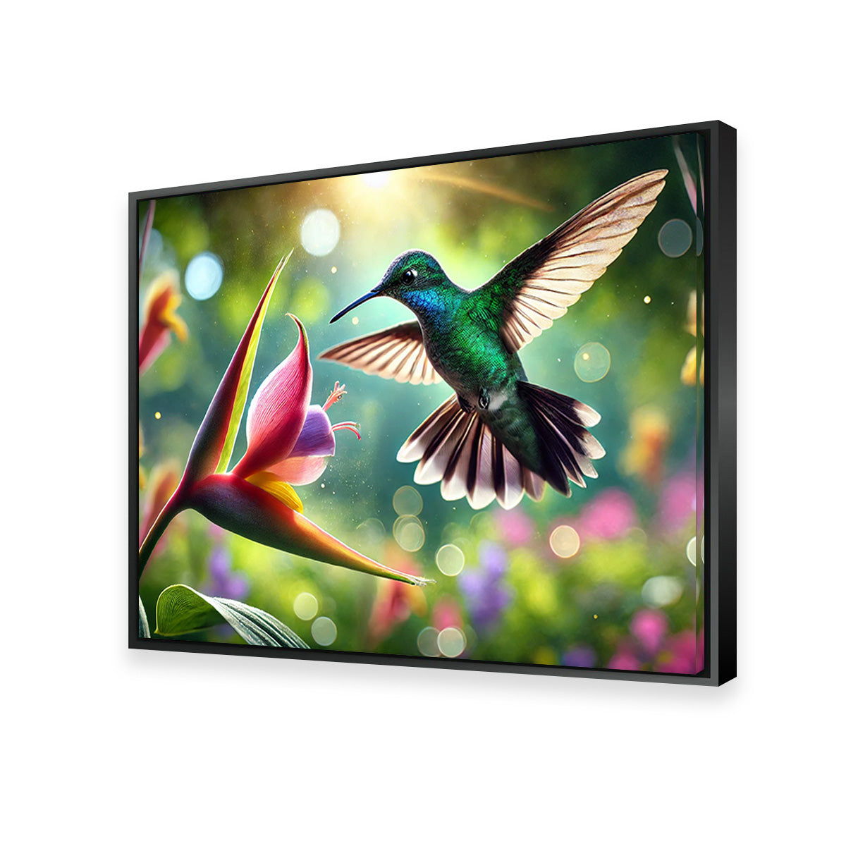 Hummingbird & Flower Wall Art