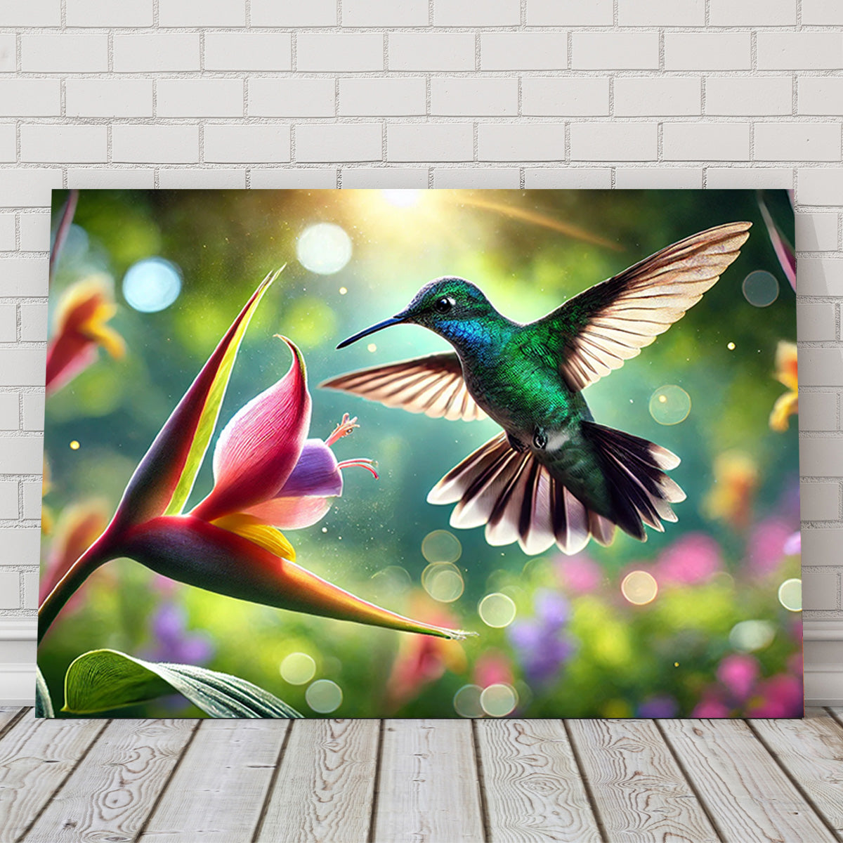 Hummingbird & Flower Wall Art