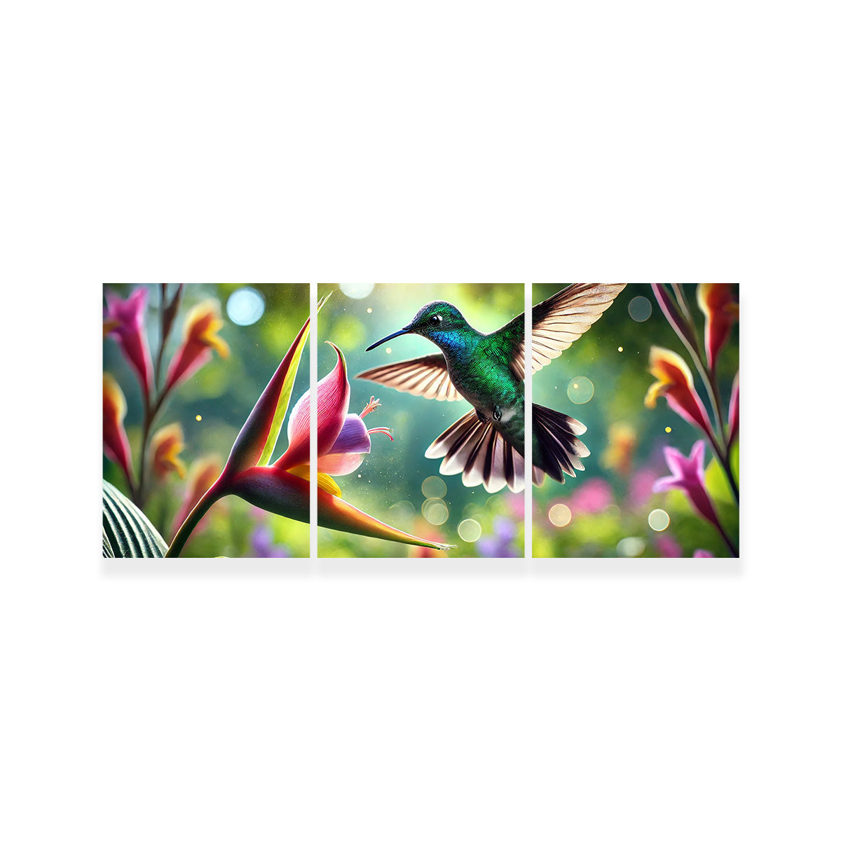 Hummingbird & Flower Wall Art