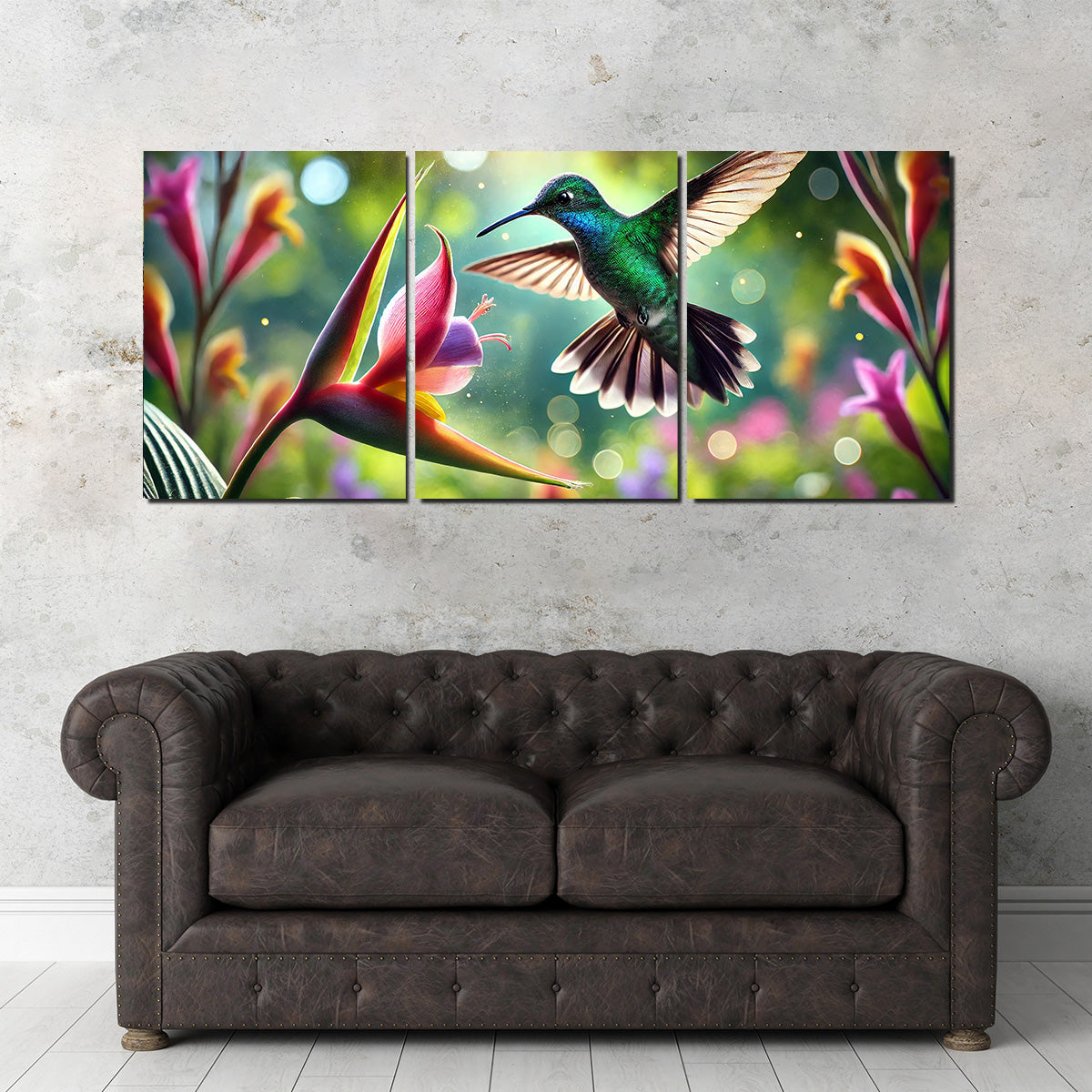 Hummingbird & Flower Wall Art