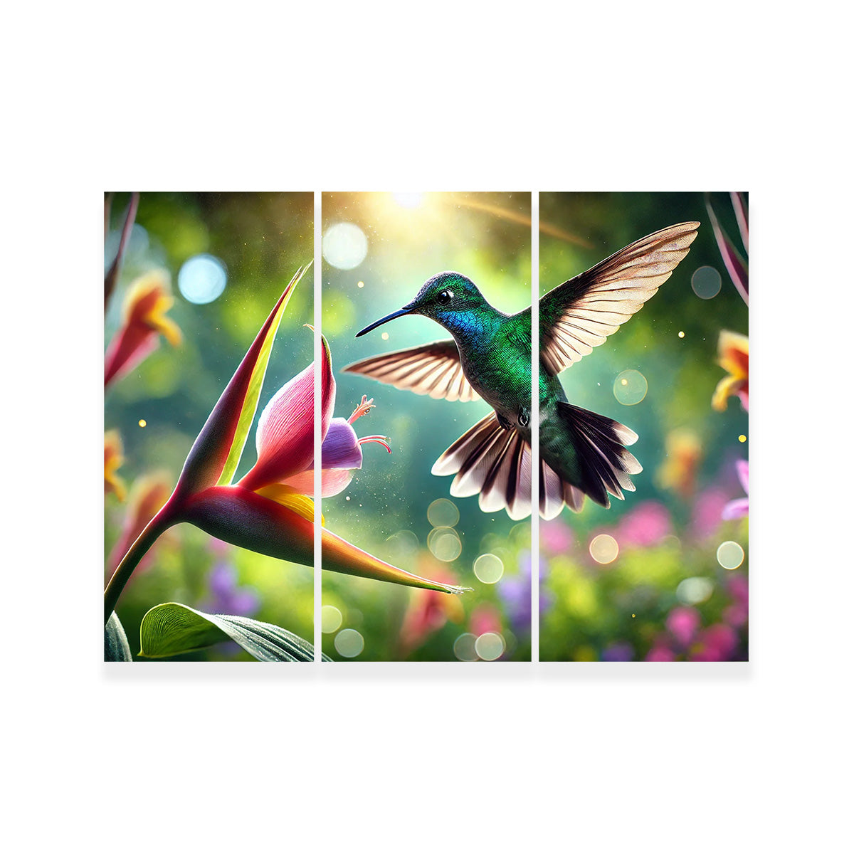 Hummingbird & Flower Wall Art