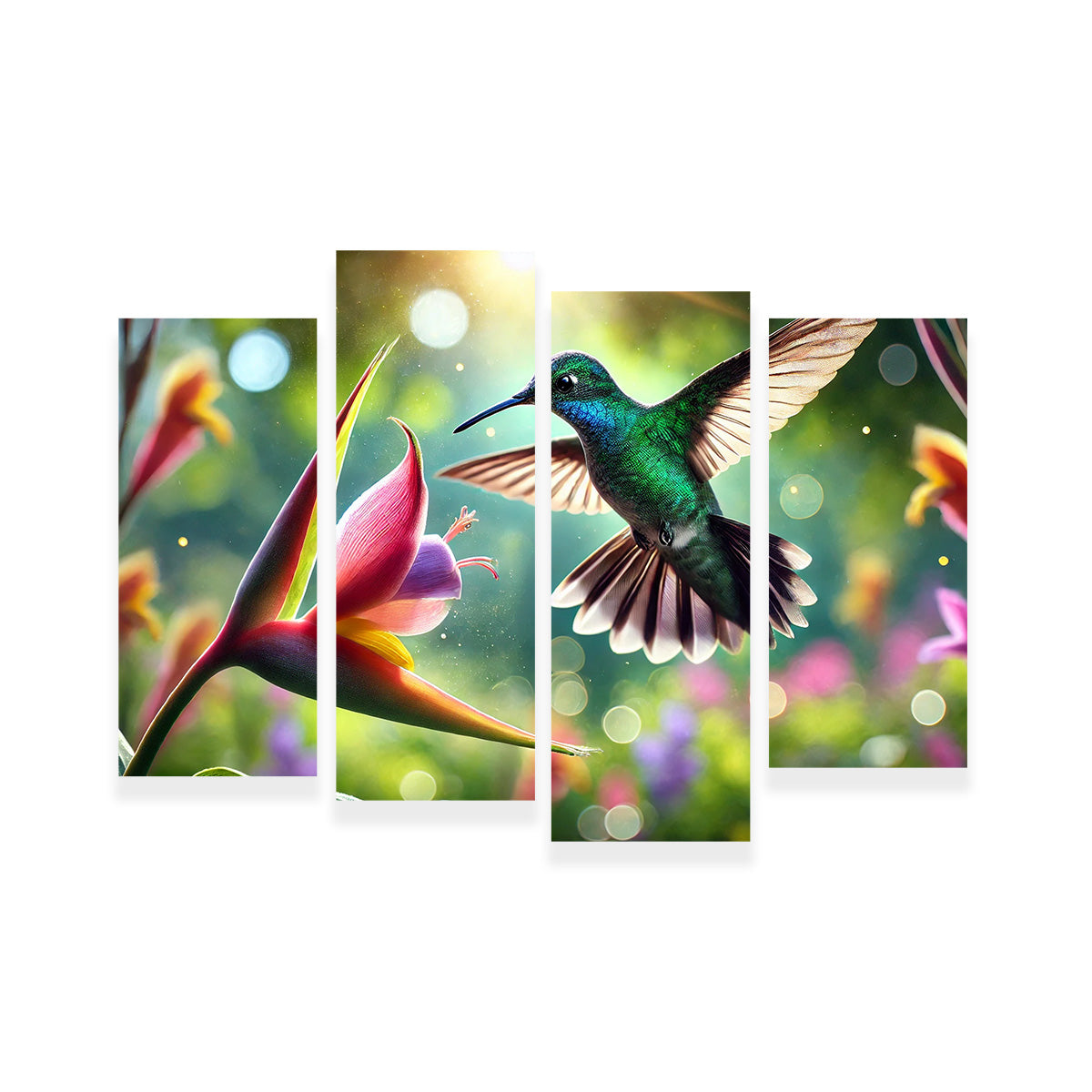 Hummingbird & Flower Wall Art
