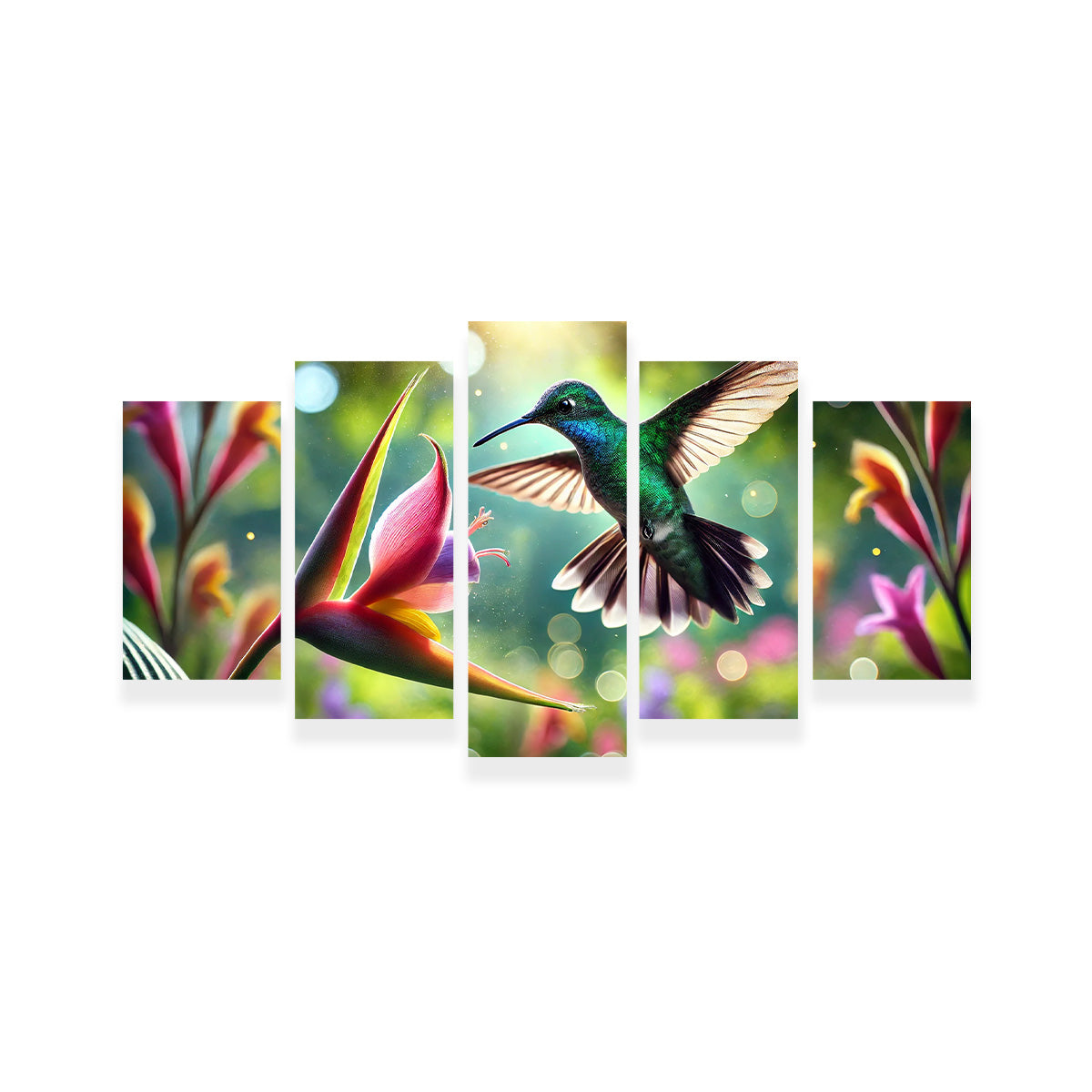 Hummingbird & Flower Wall Art