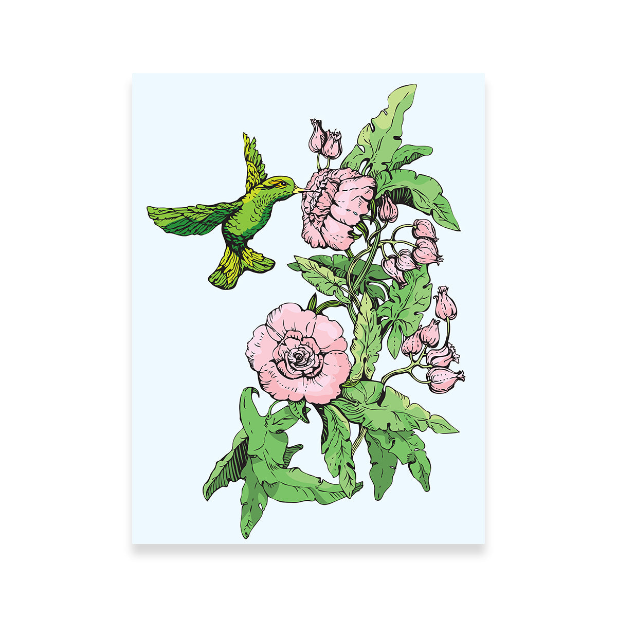 Hummingbird Drinking Nectar Wall Art