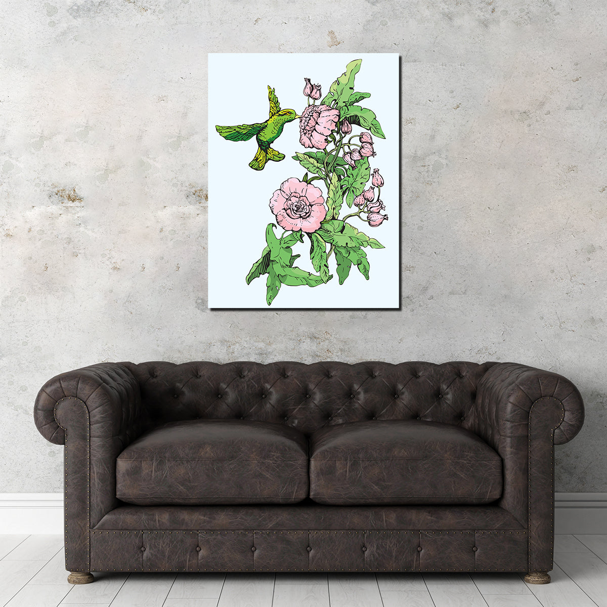 Hummingbird Drinking Nectar Wall Art