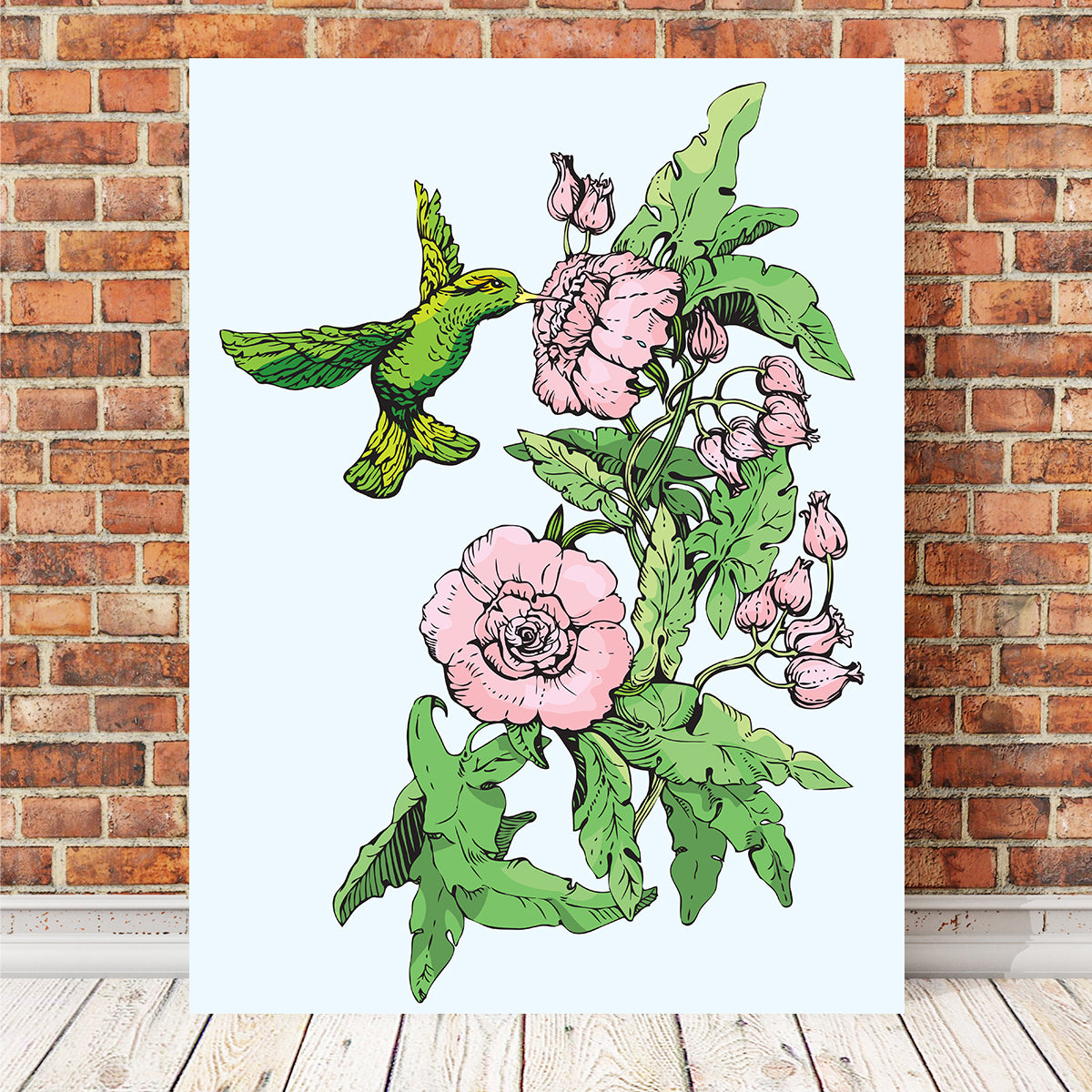 Hummingbird Drinking Nectar Wall Art