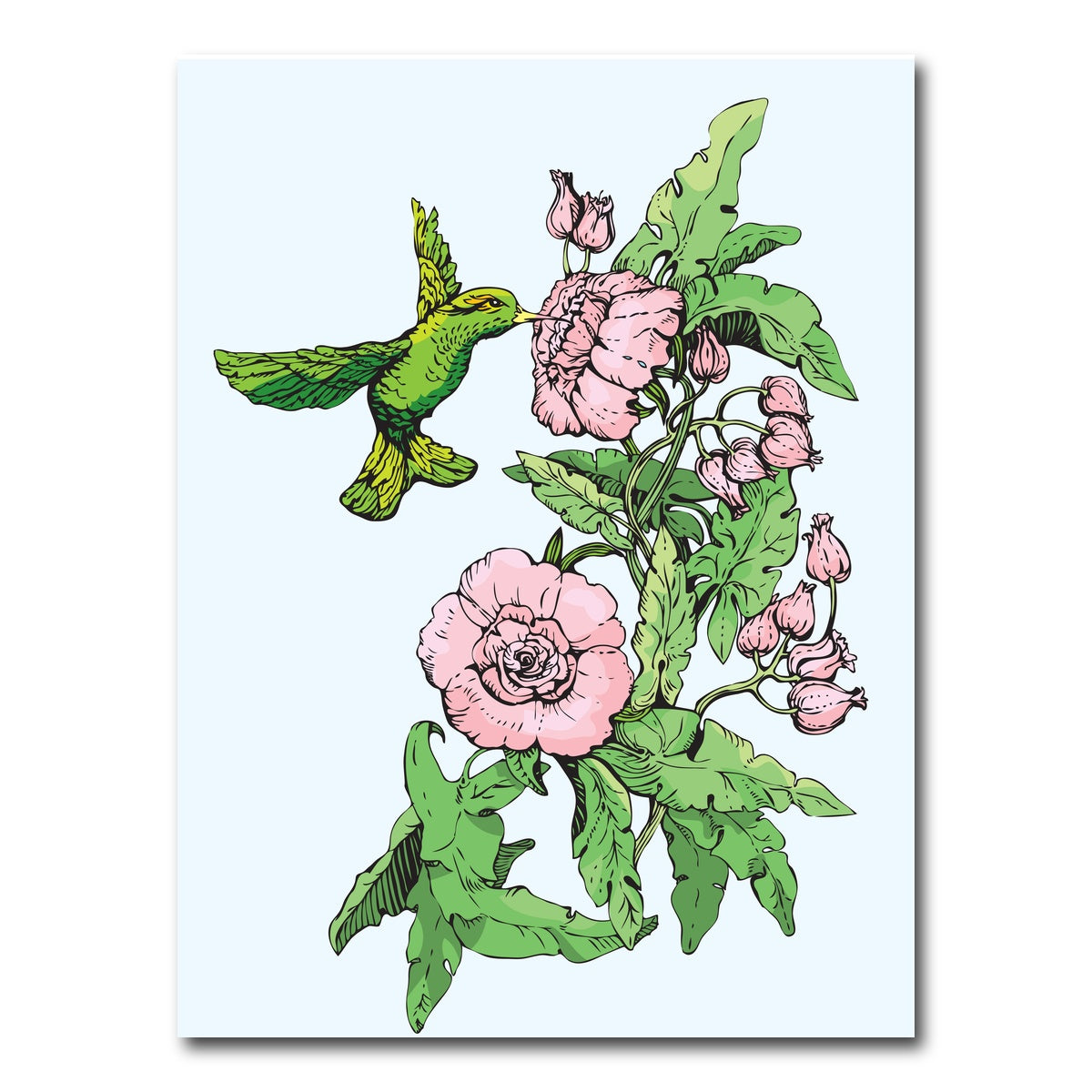 AUTO-MOCKUP WHITE | Hummingbird Drinking Nectar | 1 Piece | Gallery Wrap Canvas | group=3x4