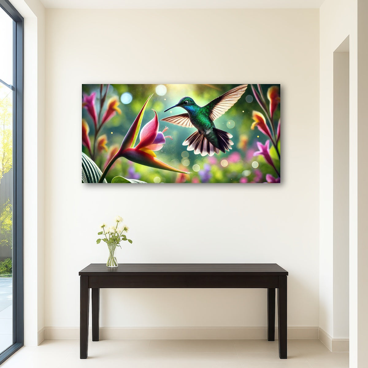 AUTO-MOCKUP ROOM | Hummingbird & Flower