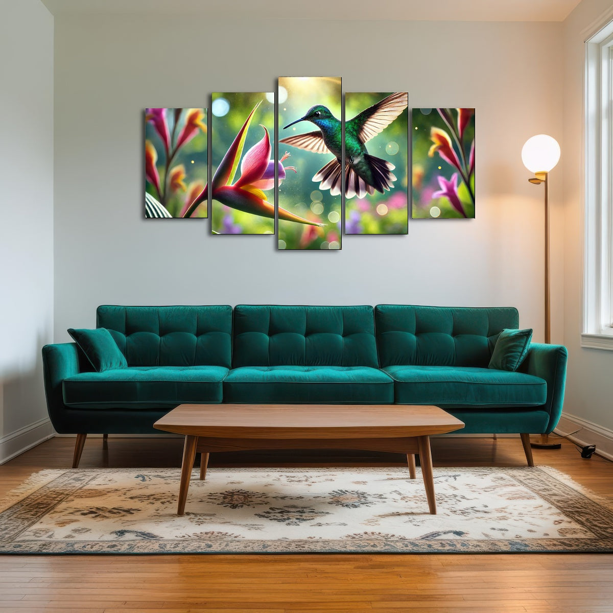 AUTO-MOCKUP ROOM | Hummingbird & Flower