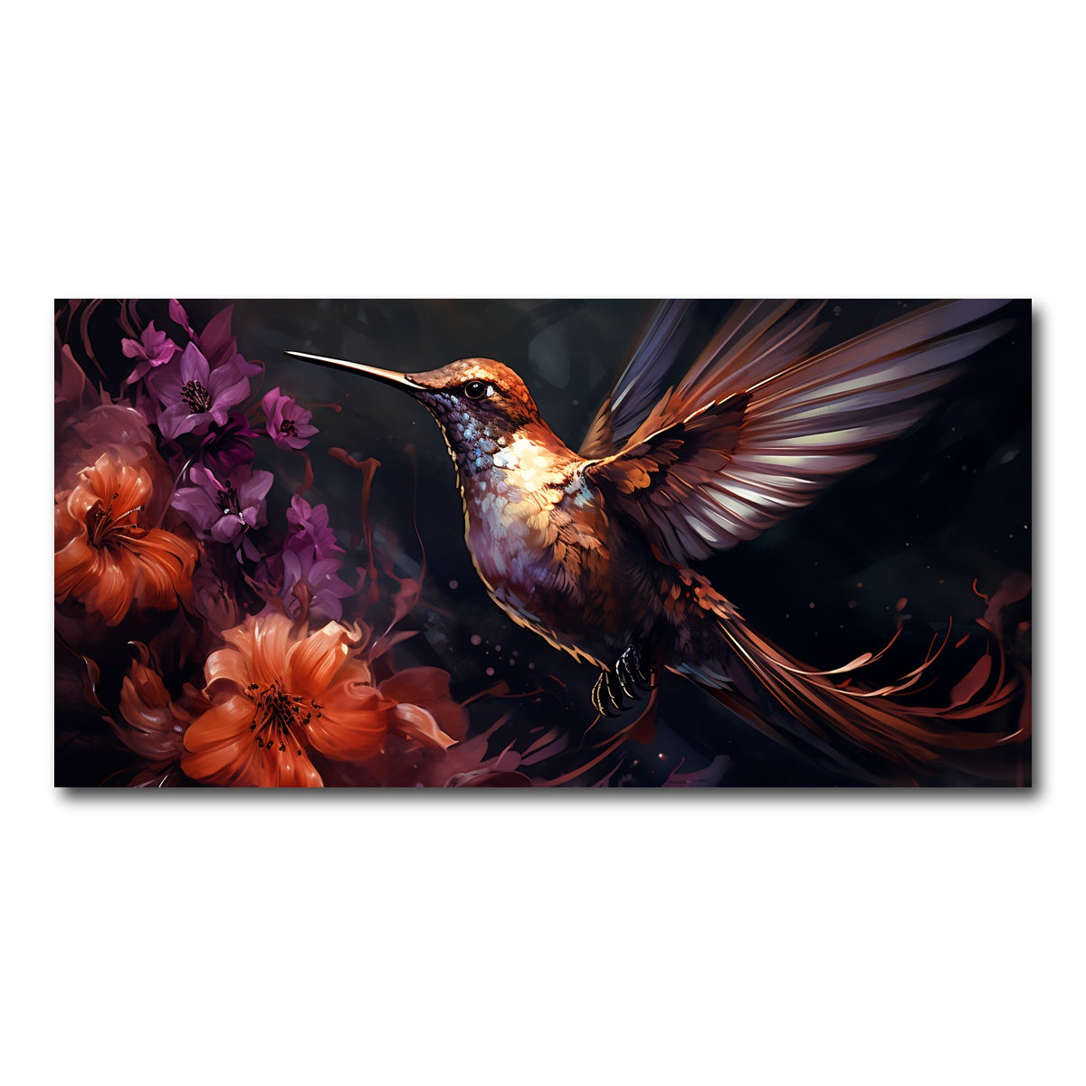 AUTO-MOCKUP WHITE | Hummingbird Painting | 1 Piece | Gallery Wrap Canvas | group=2x1
