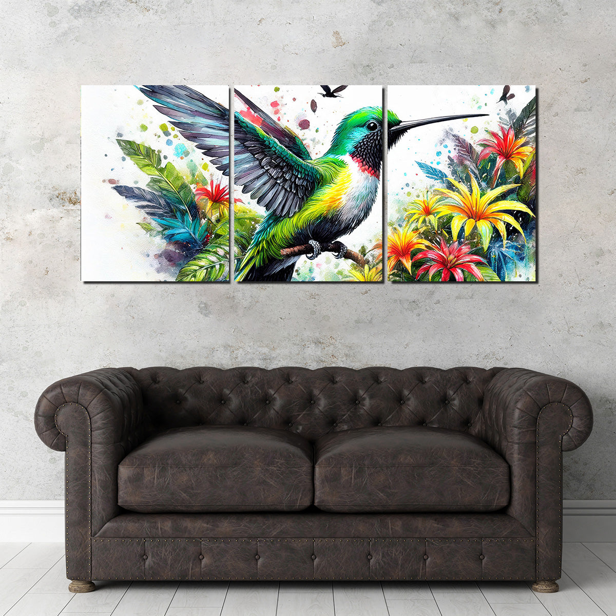Hummingbird Watercolor Wall Art