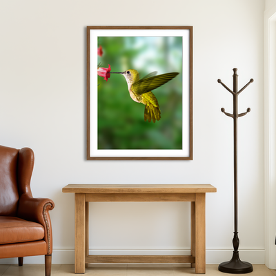 AUTO-MOCKUP ROOM | Hummingbird Flying Wall Art