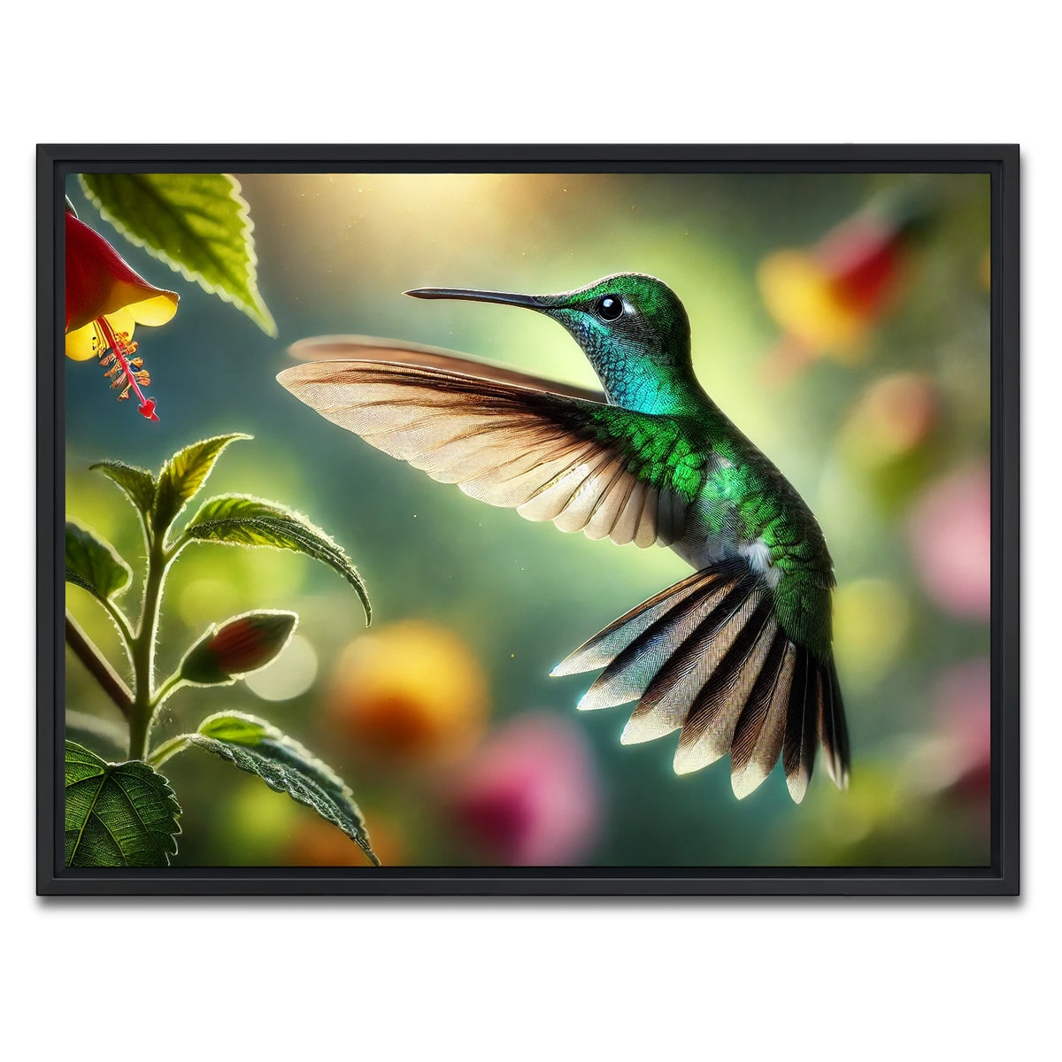 AUTO-MOCKUP WHITE | Hummingbird in Motion | 1 Piece | Black Framed Canvas | group=4x3
