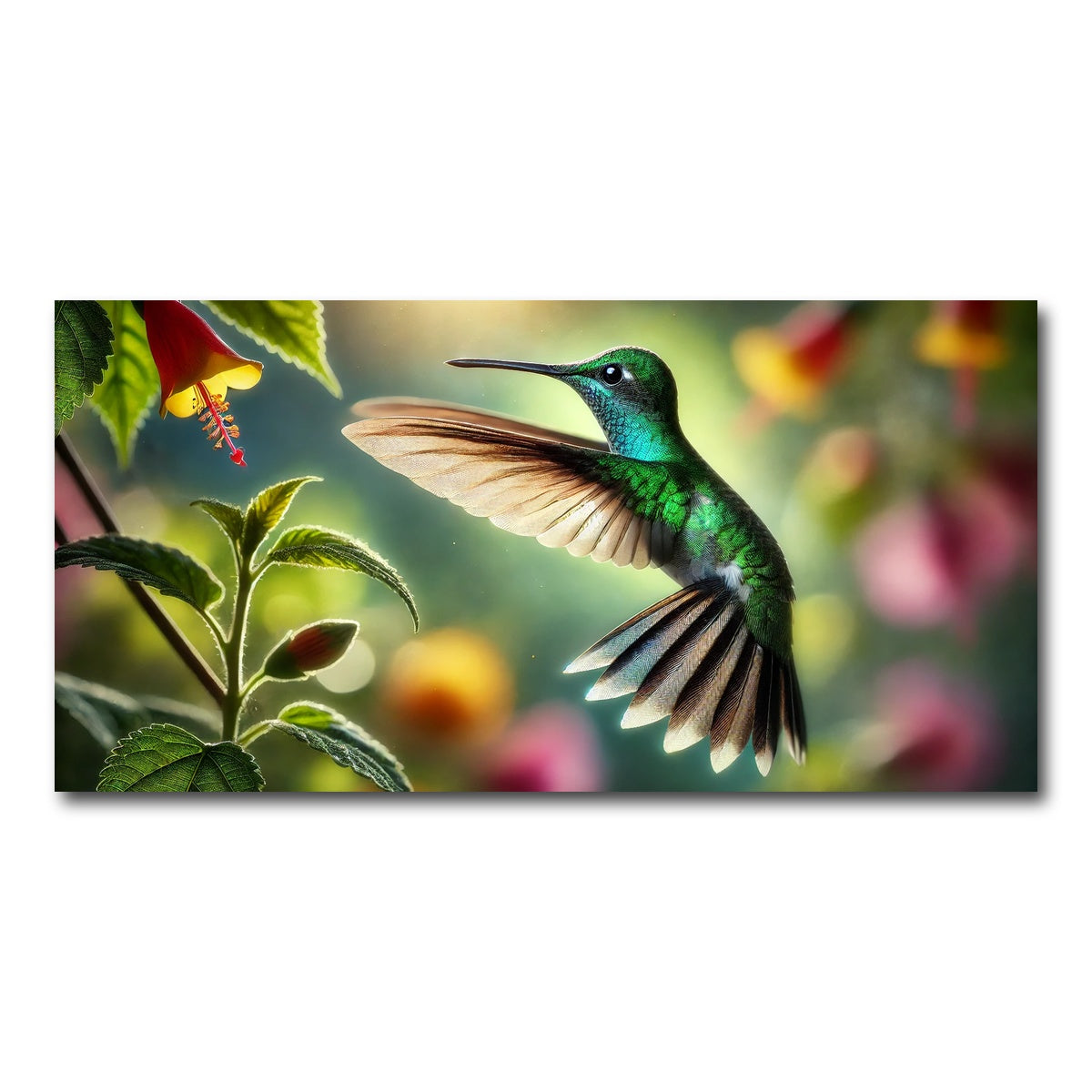 AUTO-MOCKUP WHITE | Hummingbird in Motion | 1 Piece | Gallery Wrap Canvas | group=2x1