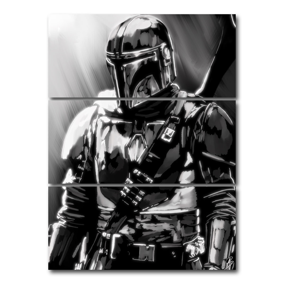 AUTO-MOCKUP WHITE | Hunter In Light | 3 Piece | Gallery Wrap Canvas | group=8x18_stacked