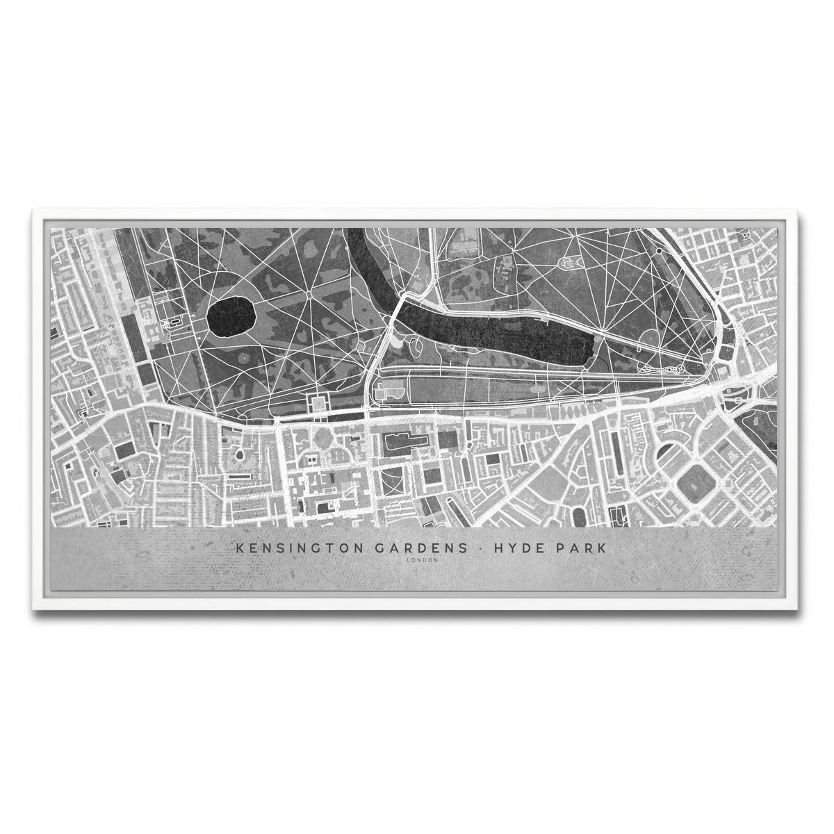 AUTO-MOCKUP WHITE | Hyde Park Map 2 | 1 Piece | White Framed Canvas | group=2x1