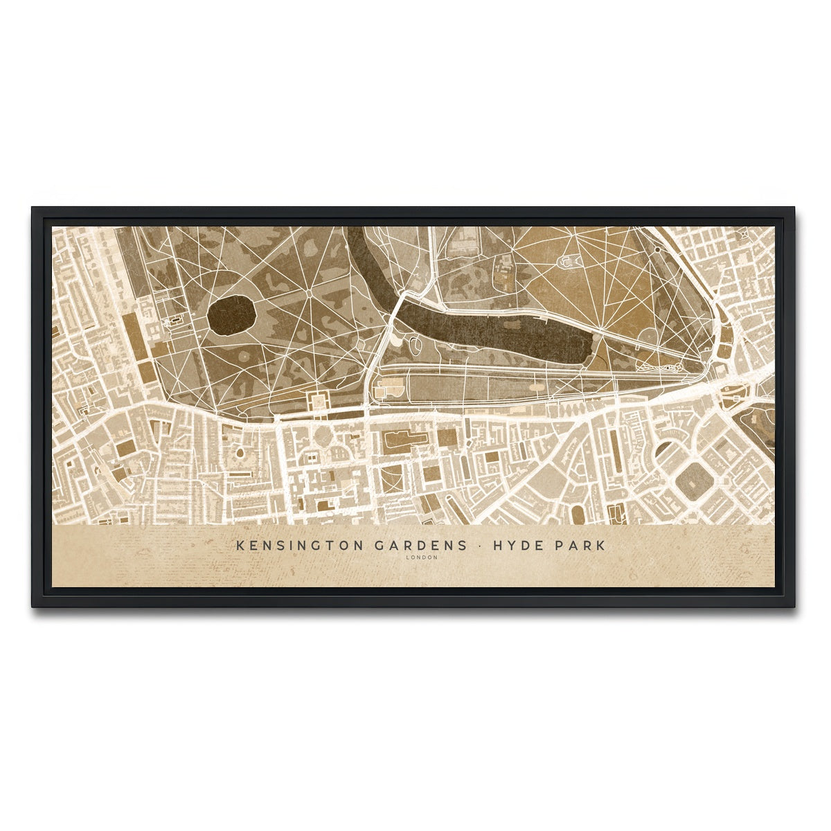 AUTO-MOCKUP WHITE | Hyde Park Map | 1 Piece | Black Framed Canvas | group=2x1
