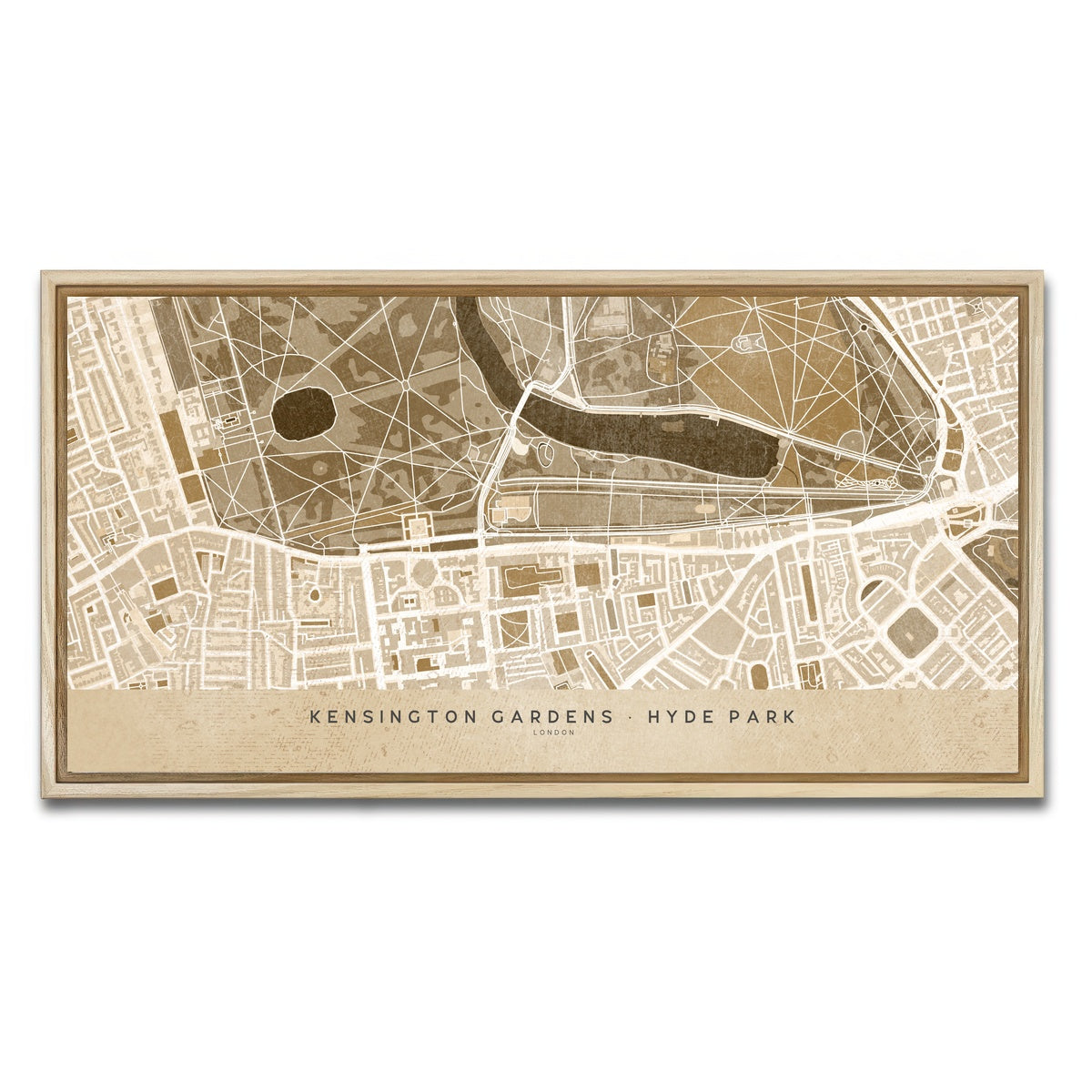 AUTO-MOCKUP WHITE | Hyde Park Map | 1 Piece | Natural Framed Canvas | group=2x1