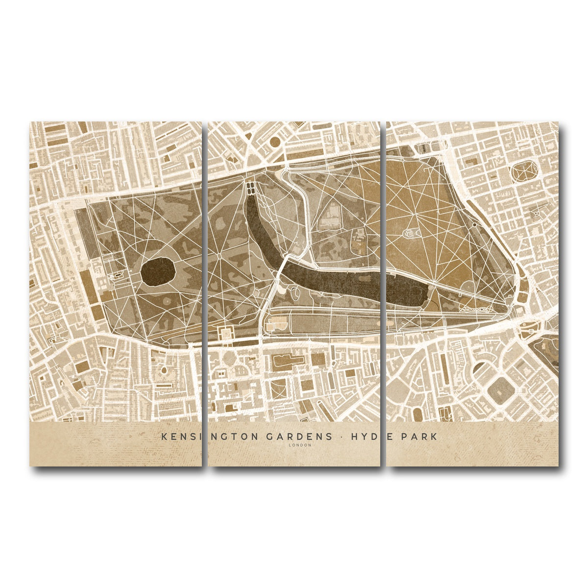 AUTO-MOCKUP WHITE | Hyde Park Map | 3 Piece | Gallery Wrap Canvas | group=12x24