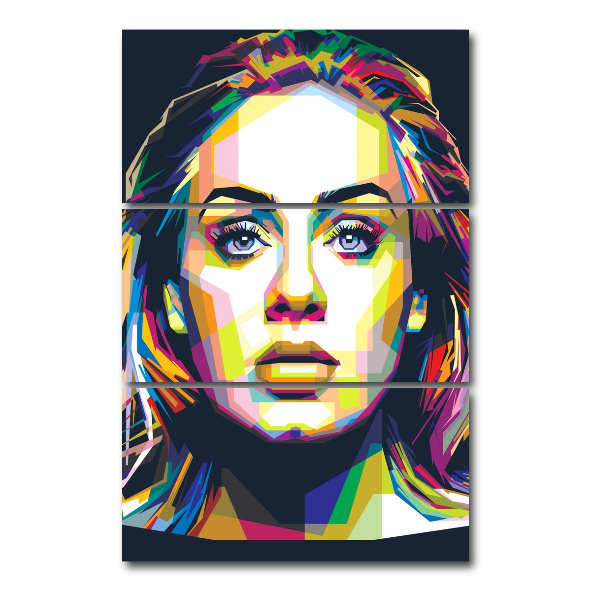 AUTO-MOCKUP WHITE | Hypnotising Adele | 3 Piece | Gallery Wrap Canvas | group=12x24_stacked