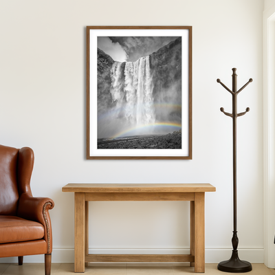 AUTO-MOCKUP ROOM | Iceland Skogafoss Double Rainbow Wall Art