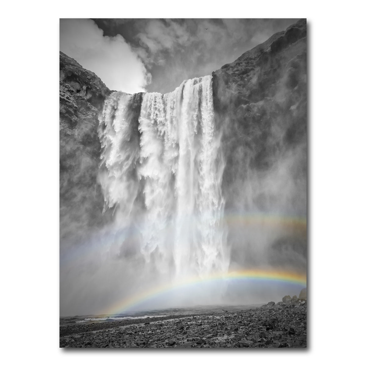AUTO-MOCKUP WHITE | ICELAND Skogafoss double rainbow | 1 Piece | Gallery Wrap Canvas | group=3x4