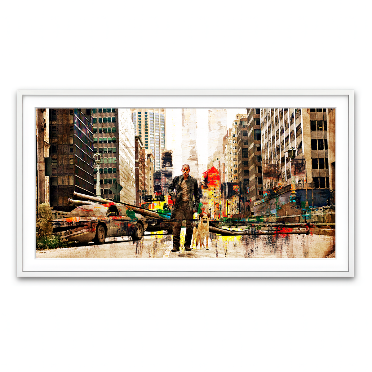 Framed Print 2x1 White