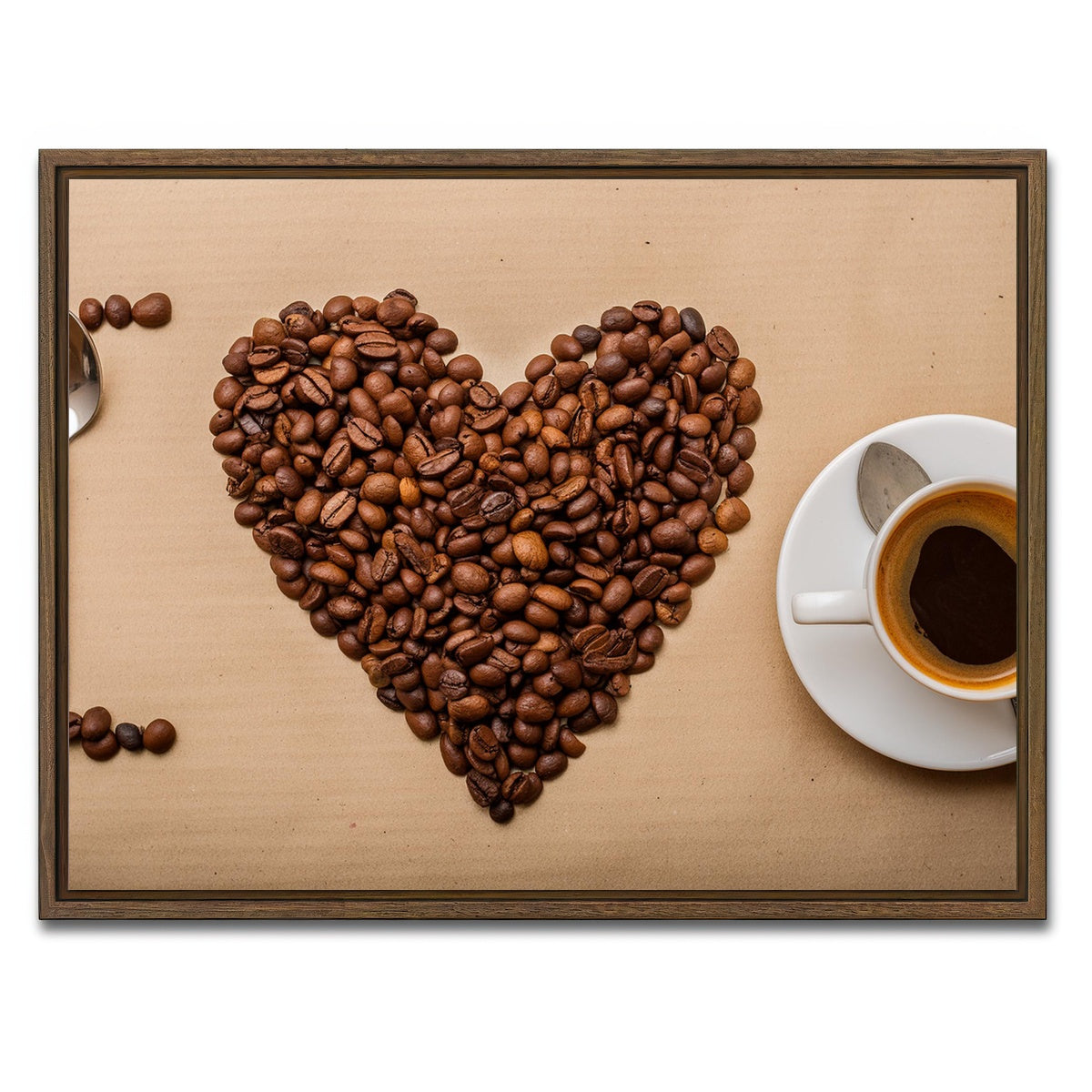 AUTO-MOCKUP WHITE | I Love Coffee | 1 Piece | Walnut Framed Canvas | group=4x3