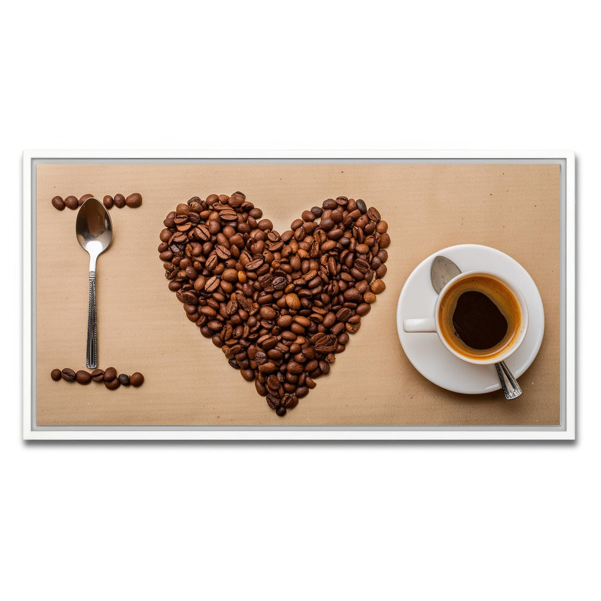 AUTO-MOCKUP WHITE | I Love Coffee | 1 Piece | White Framed Canvas | group=2x1