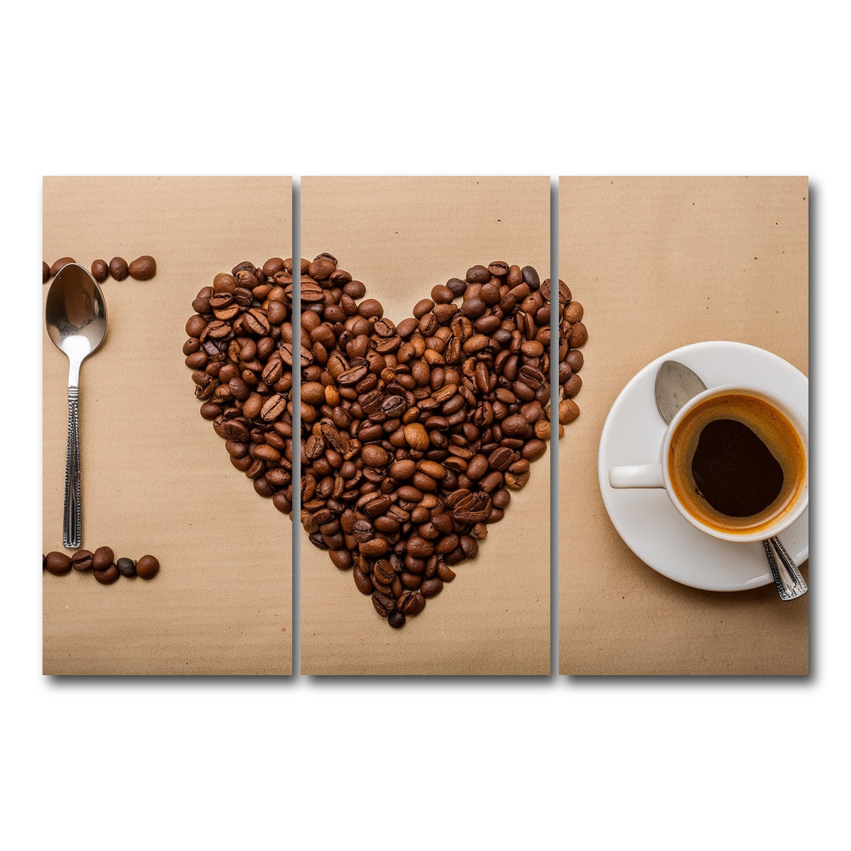 AUTO-MOCKUP WHITE | I Love Coffee | 3 Piece | Gallery Wrap Canvas | group=12x24