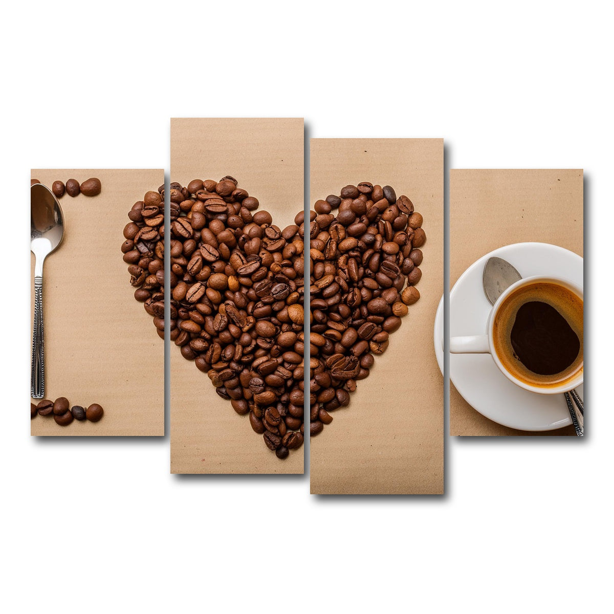 AUTO-MOCKUP WHITE | I Love Coffee | 4 Piece | Gallery Wrap Canvas | group=4_short