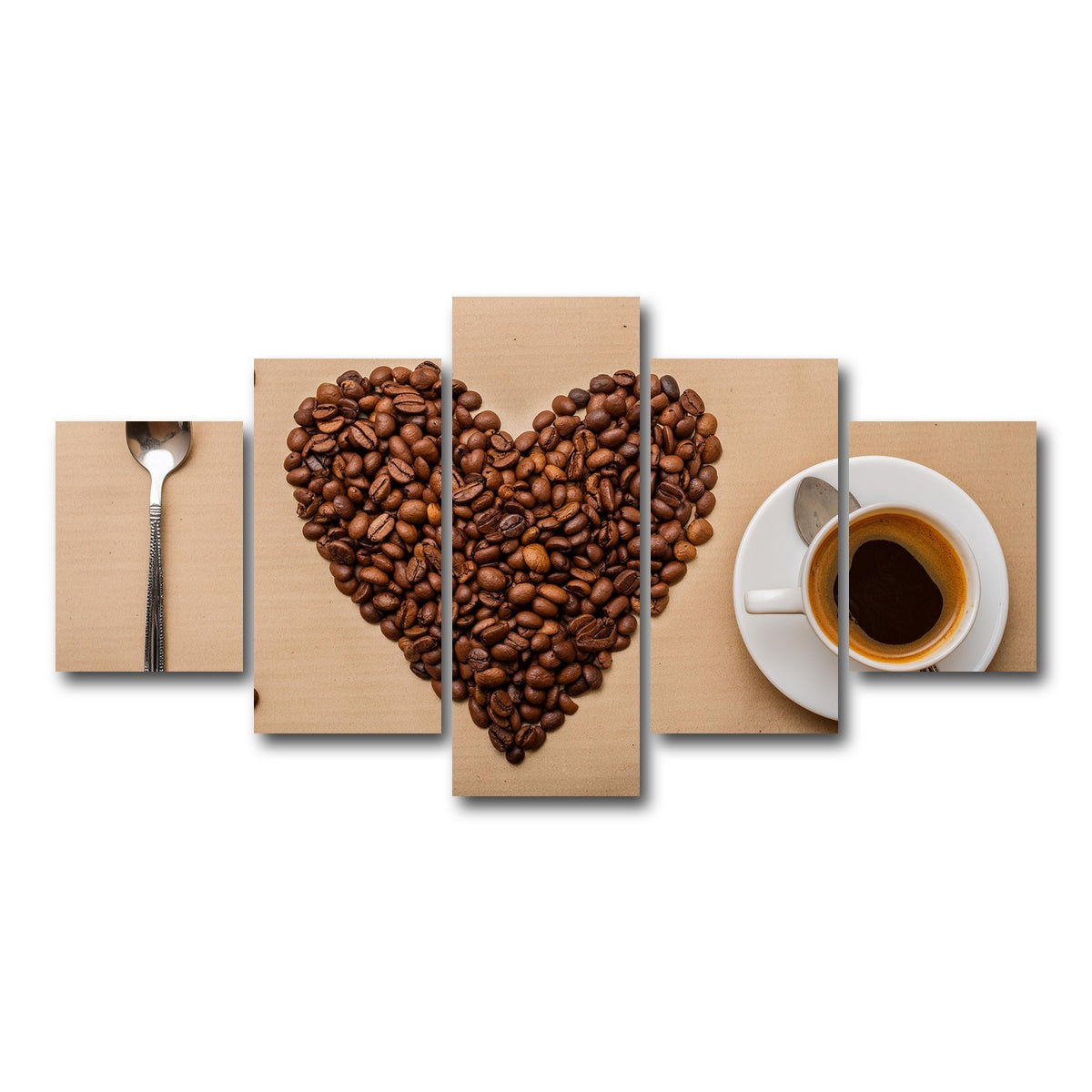 AUTO-MOCKUP WHITE | I Love Coffee | 5 Piece | Gallery Wrap Canvas | group=5_short