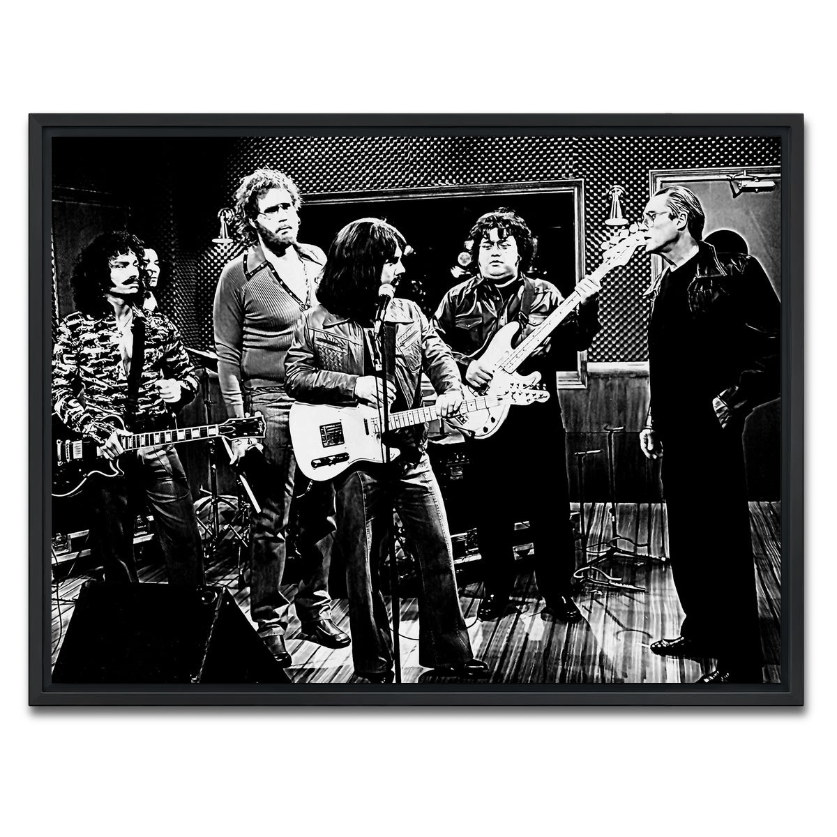 AUTO-MOCKUP WHITE | I Need More Cowbell Grayscale | 1 Piece | Black Framed Canvas | group=4x3