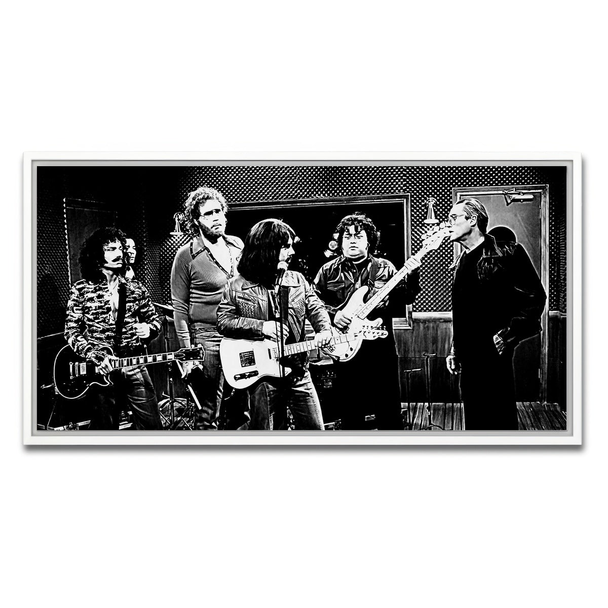 AUTO-MOCKUP WHITE | I Need More Cowbell Grayscale | 1 Piece | White Framed Canvas | group=2x1