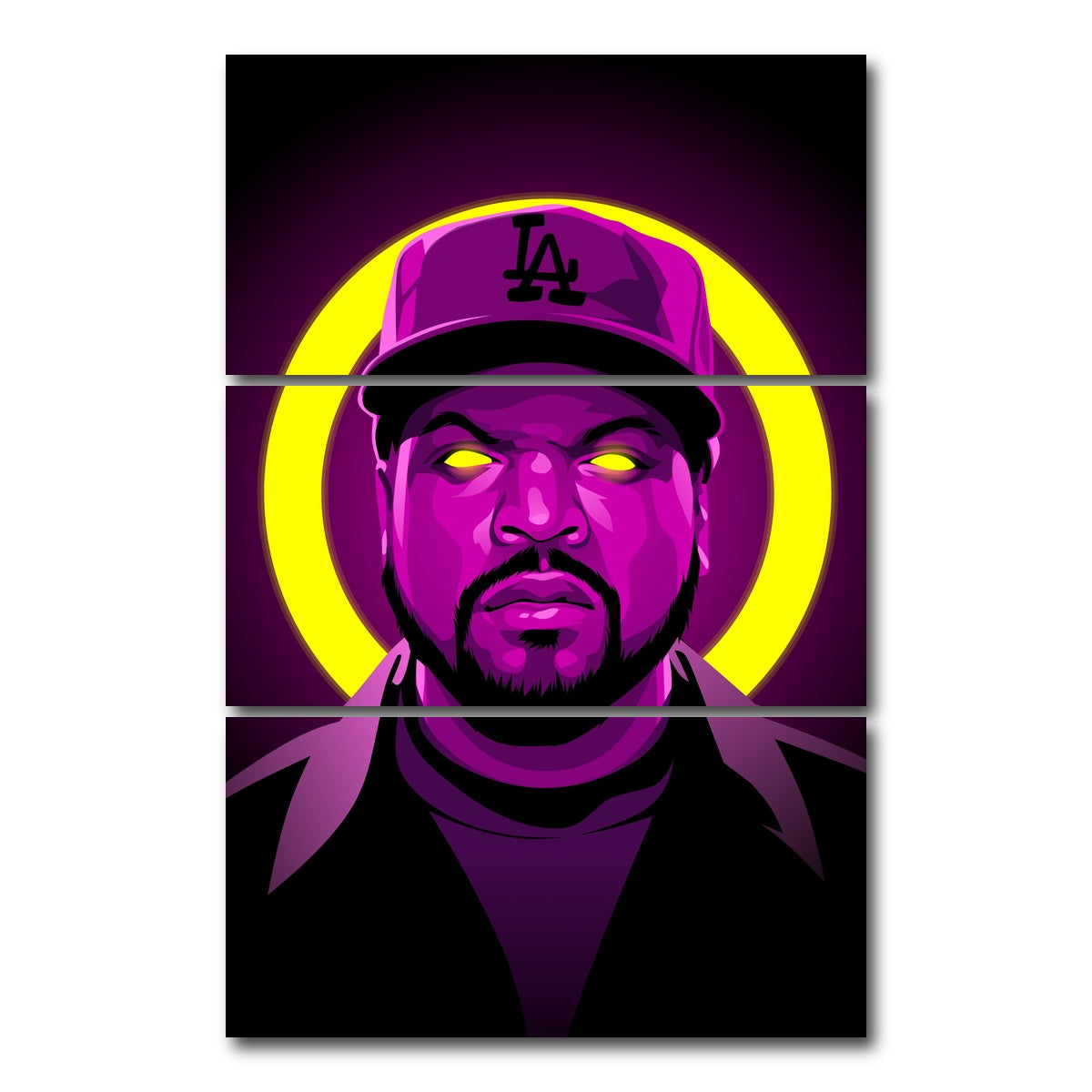 AUTO-MOCKUP WHITE | Ice Cube | 3 Piece | Gallery Wrap Canvas | group=12x24_stacked